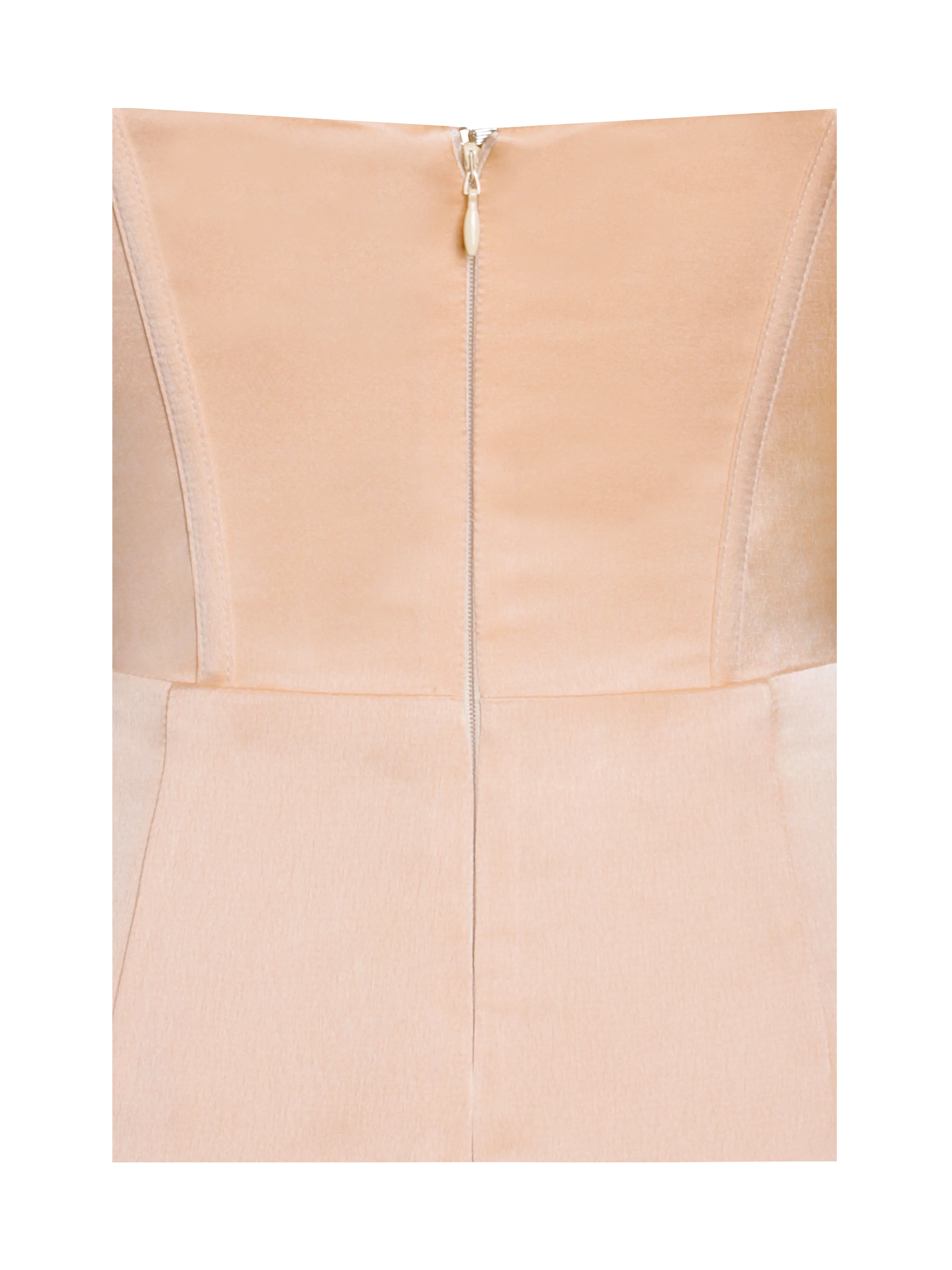 Amelia Blush Satin Corset Slit Gown With Crystal Embellished - Image 12