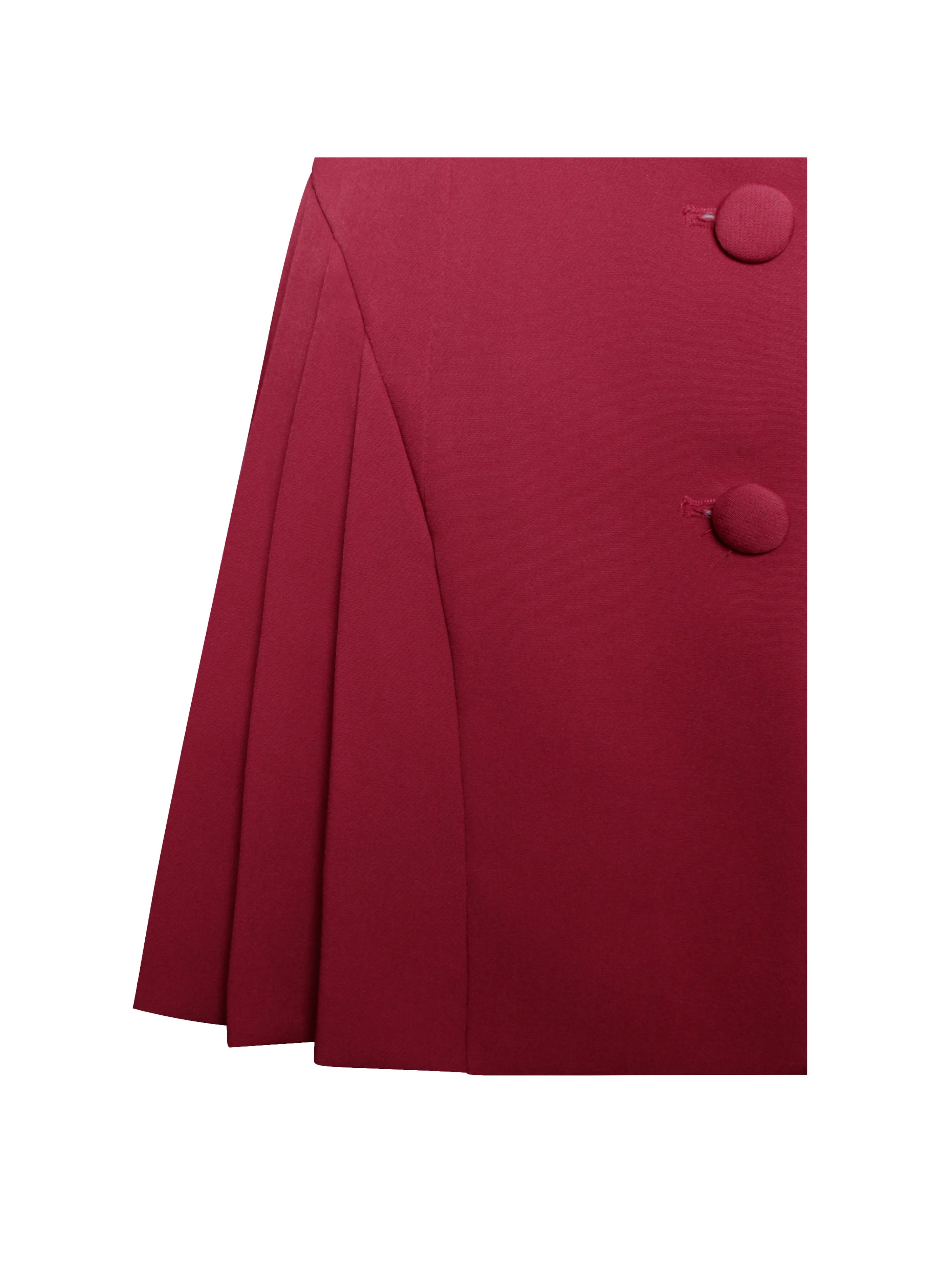 Delia Burgundy Blazer Dress with Pleated Detail - Image 13