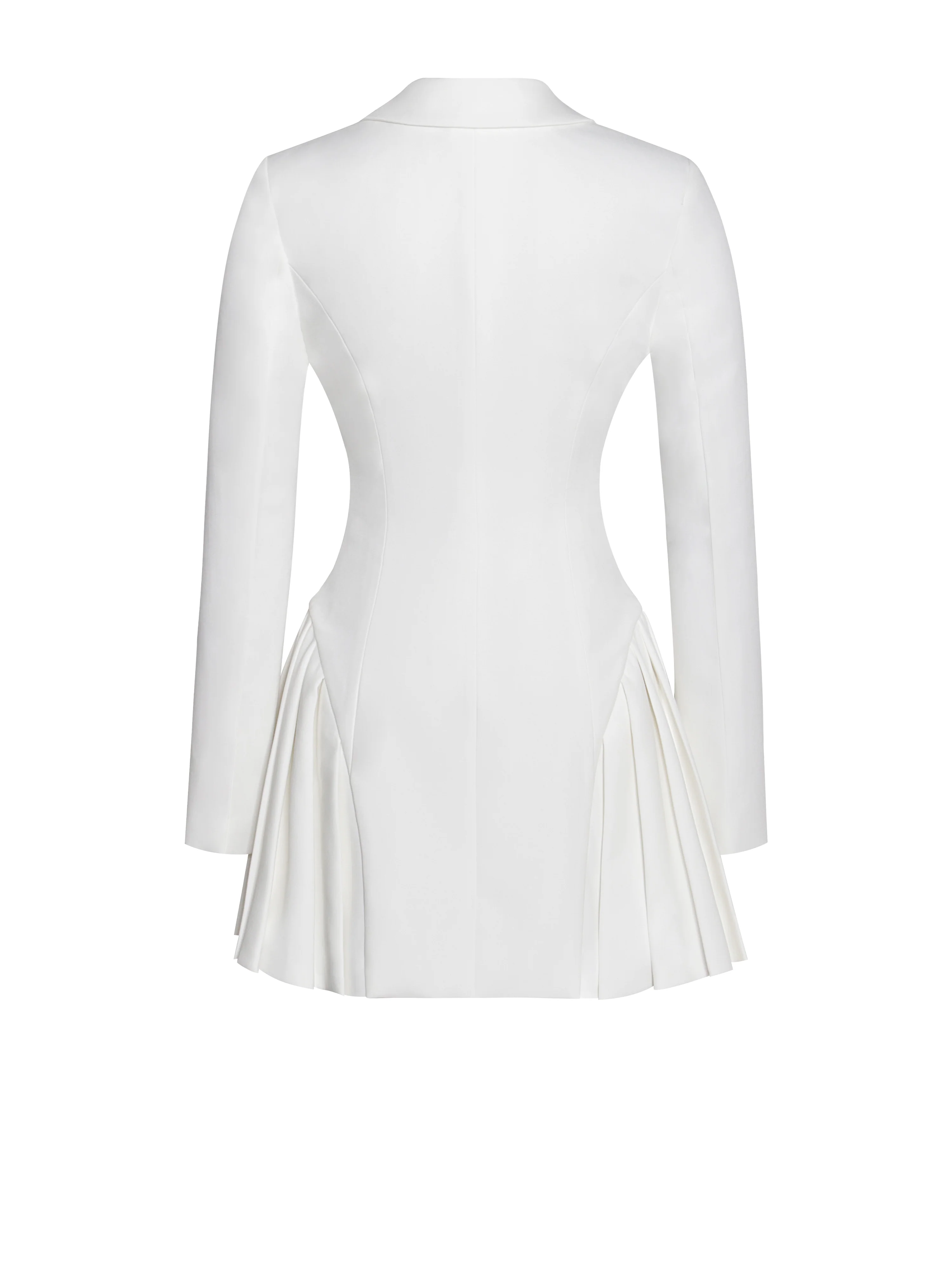 Delia White Blazer Dress with Pleated Detail - Image 12