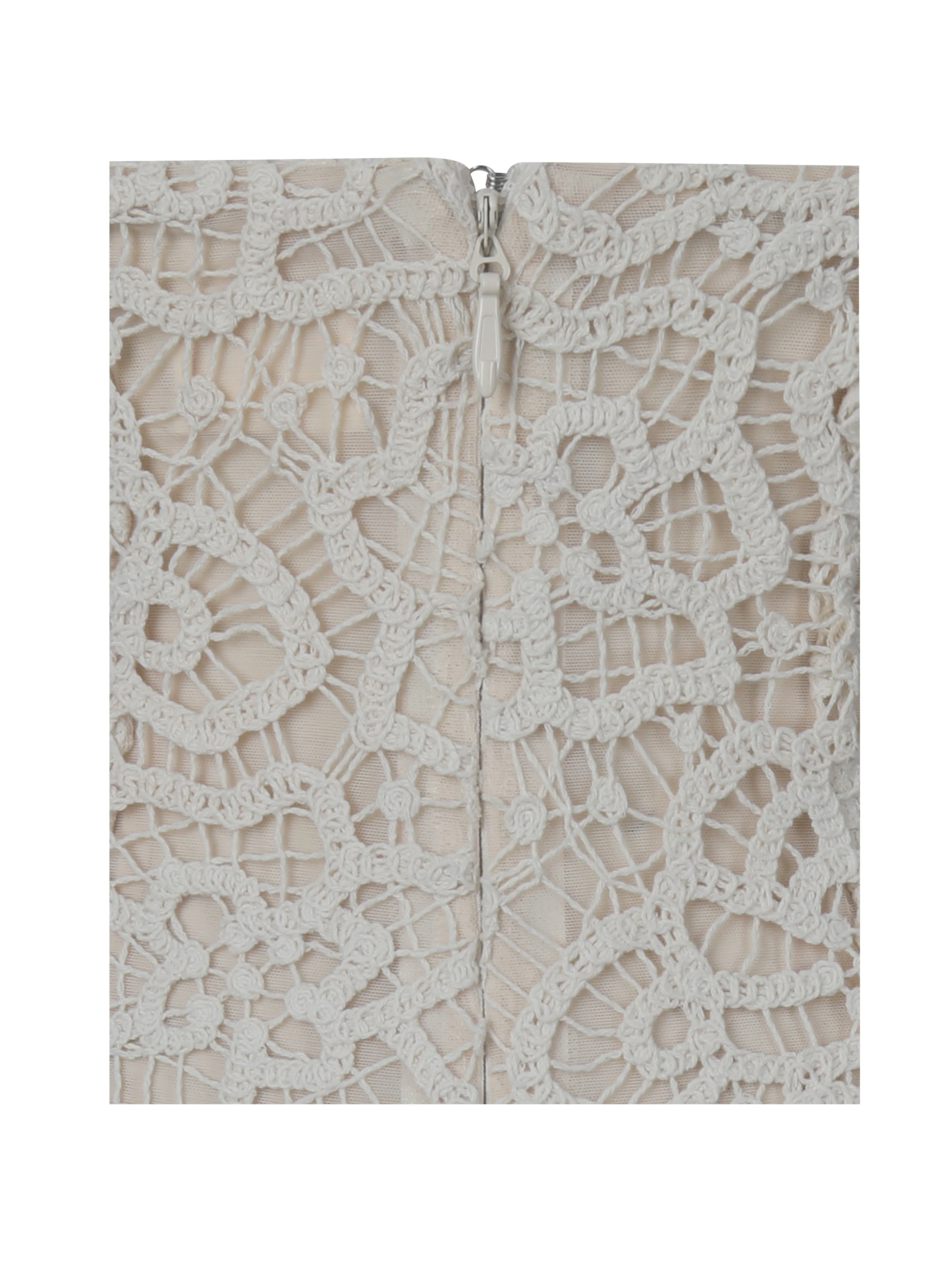 Faelyn Off-White Double Fringe Crochet Halter Maxi Dress - Image 15