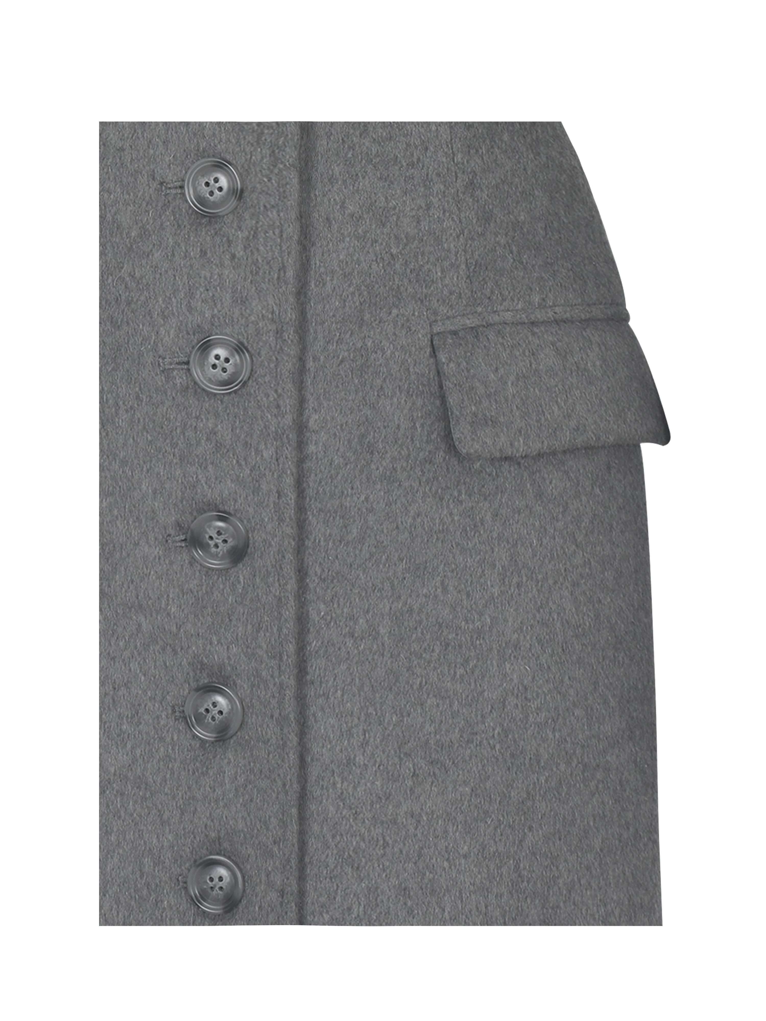 Faye Grey Wool Blend Single-Breasted Coat with Removable Faux Fur Collar - Image 14