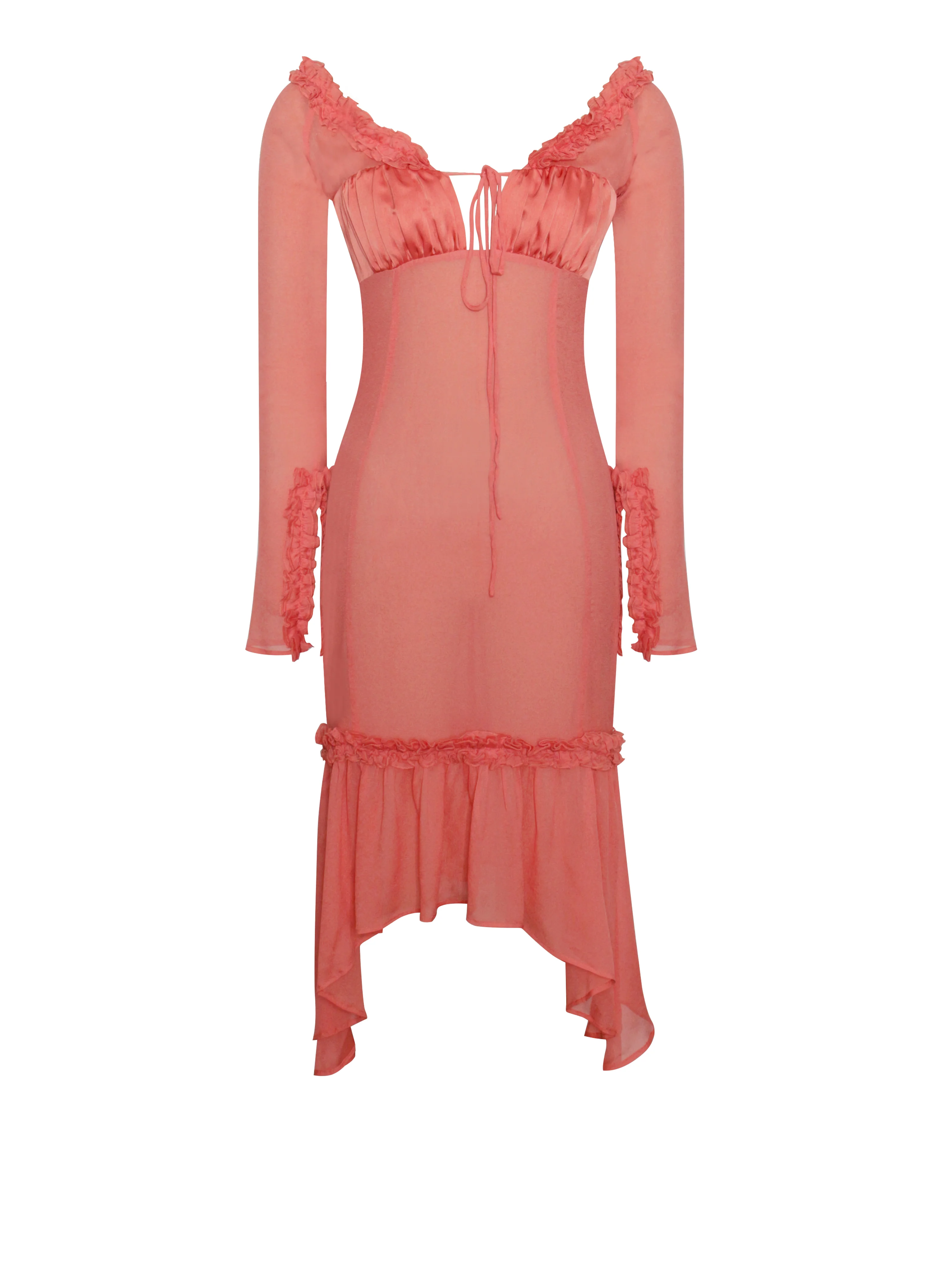 Fiorella Rosy Mauve Satin Rayon Midi Dress - Image 12