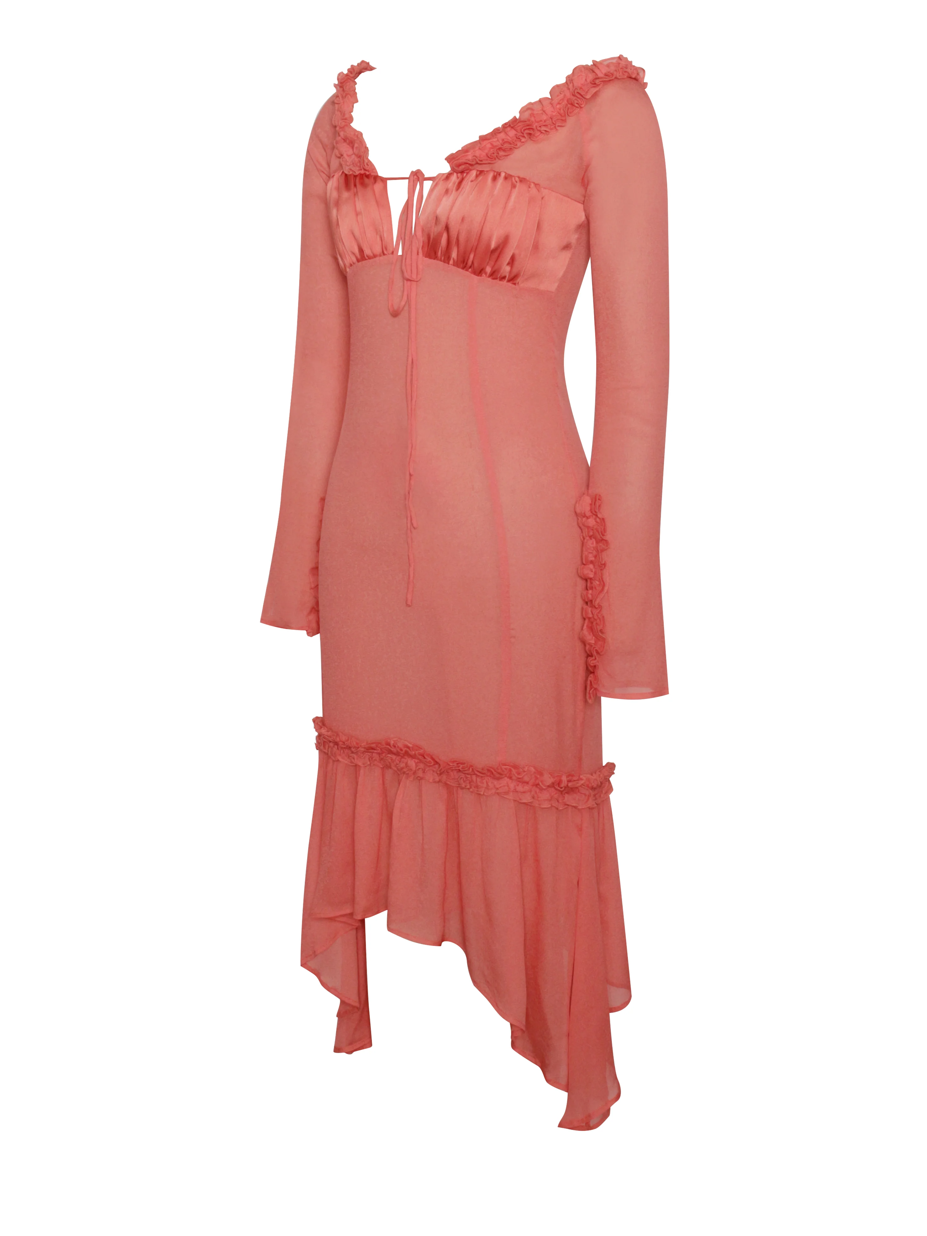 Fiorella Rosy Mauve Satin Rayon Midi Dress - Image 13
