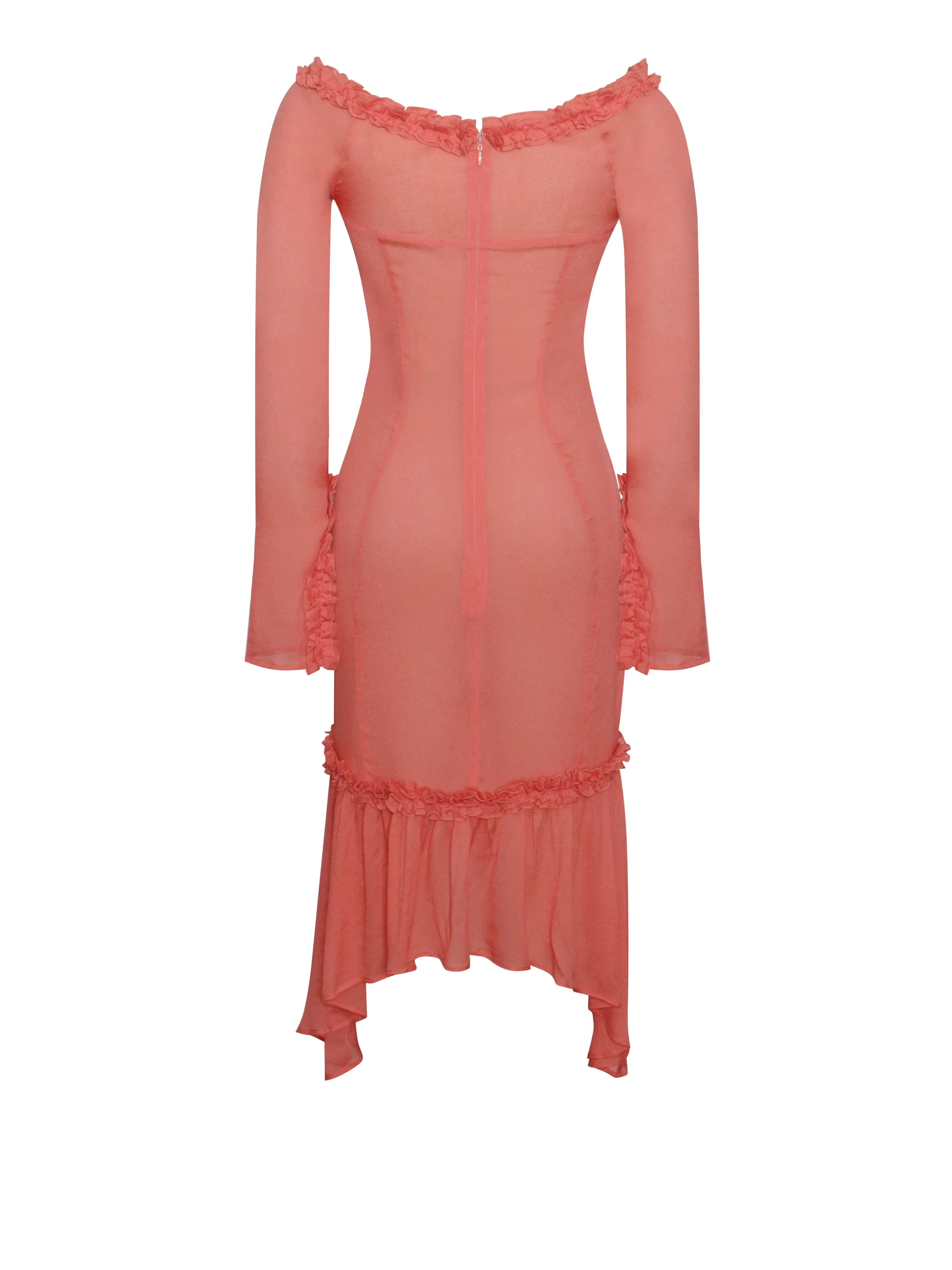 Fiorella Rosy Mauve Satin Rayon Midi Dress - Image 14