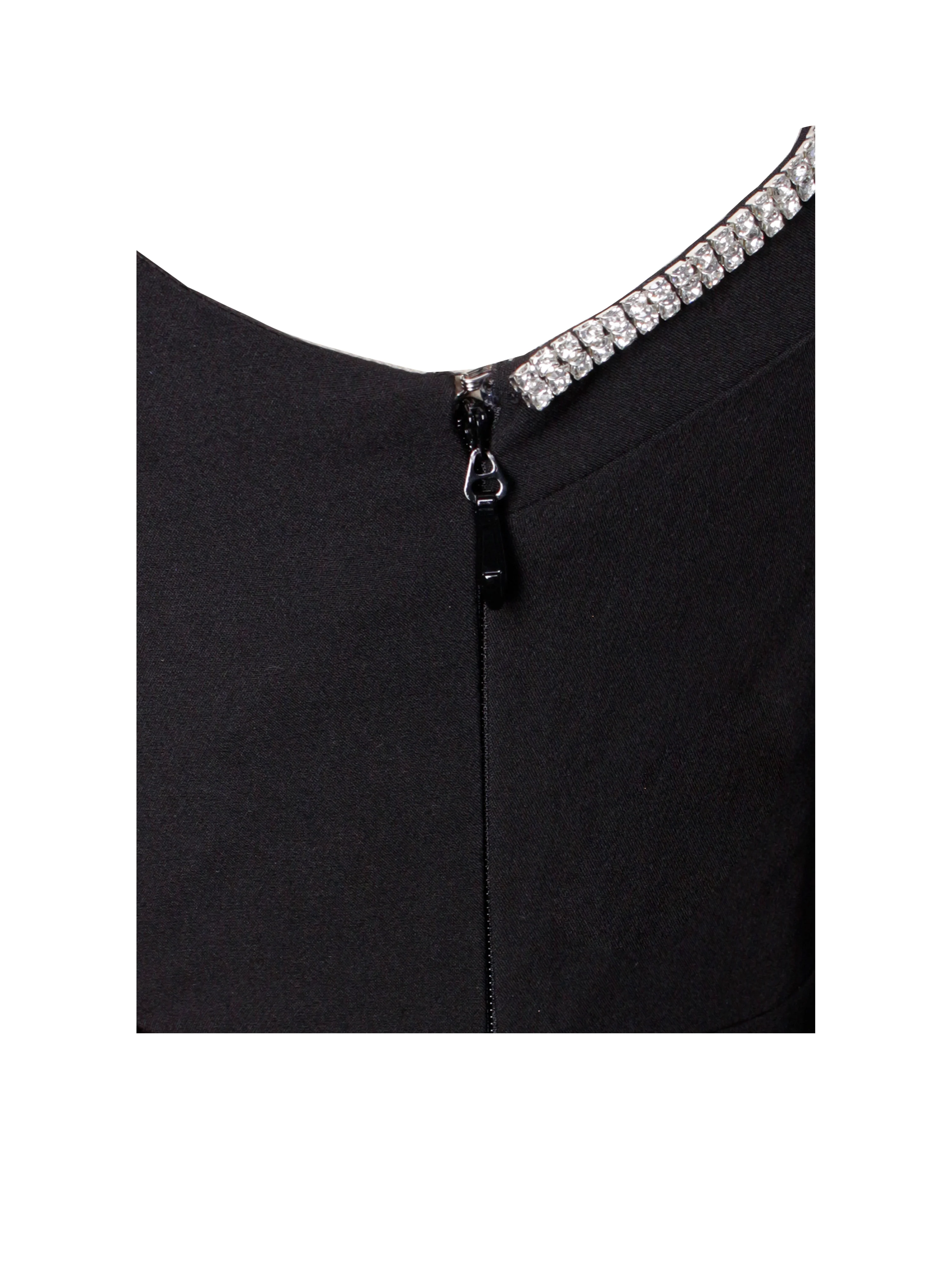 Flore Black Crystal Straps Backless Gown With Bow - Image 14