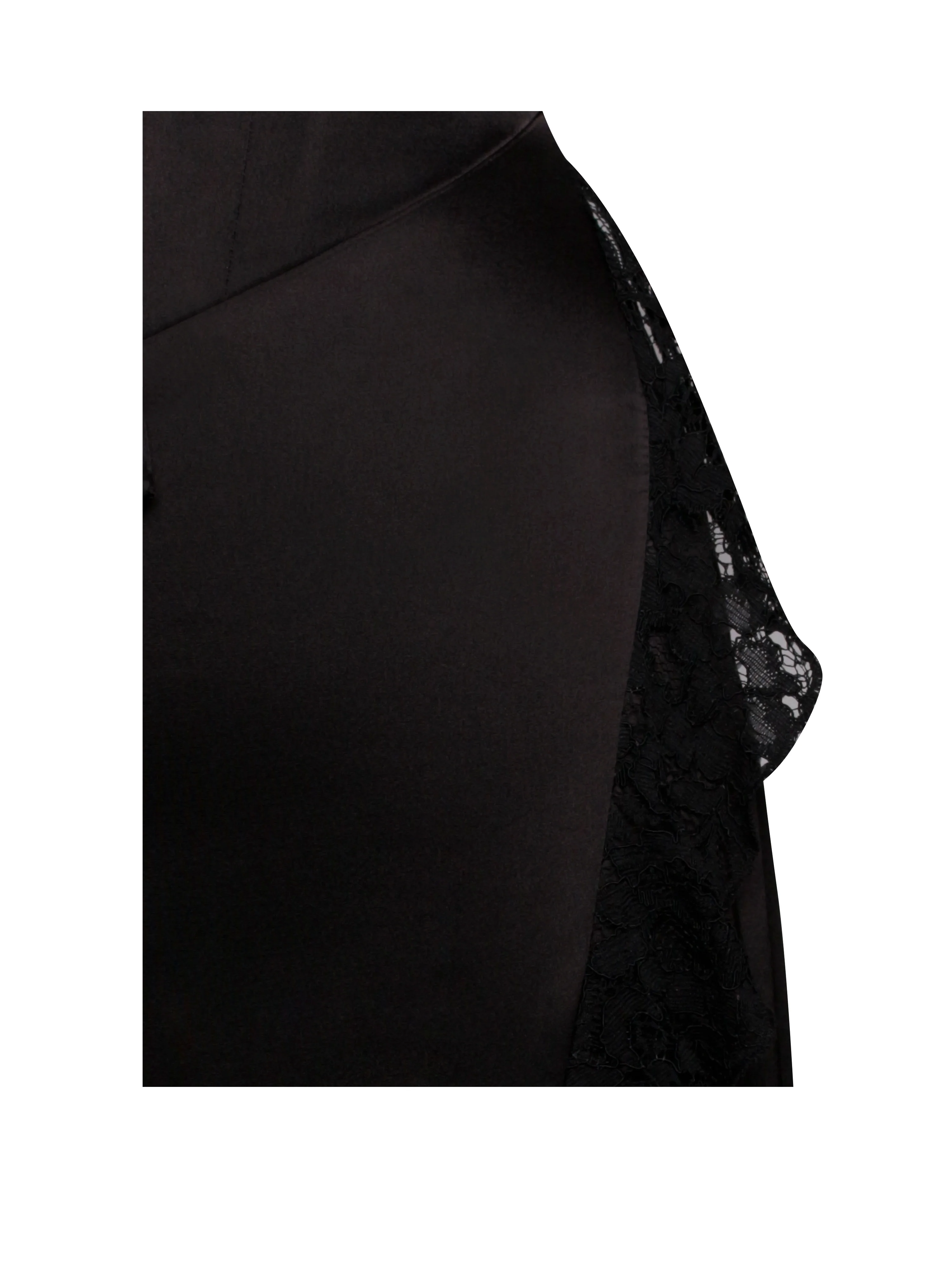 Freddie Black Lace Satin Maxi Corset Dress - Image 11