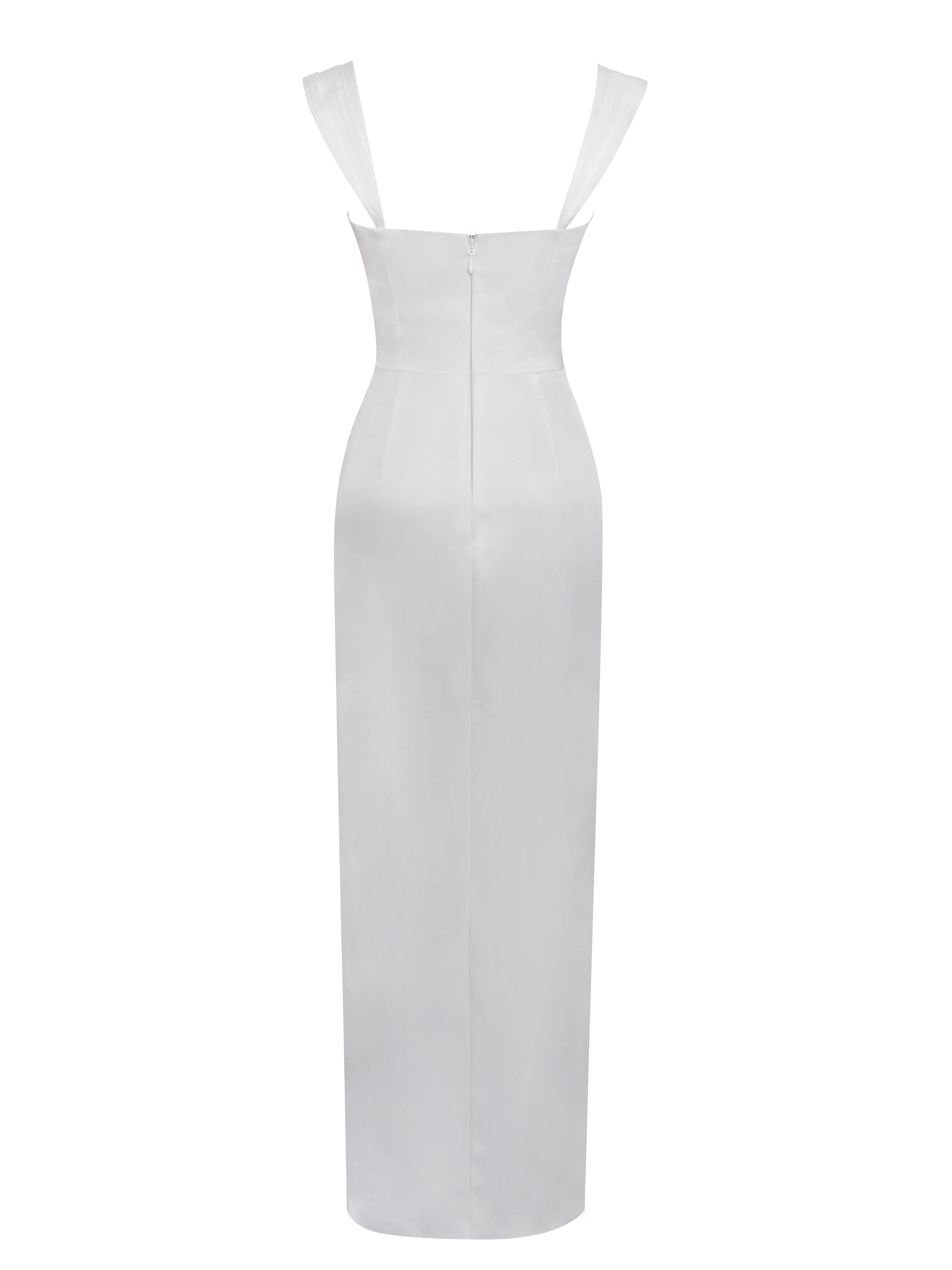 Freddie White Lace Satin Maxi Corset Dress - Image 13