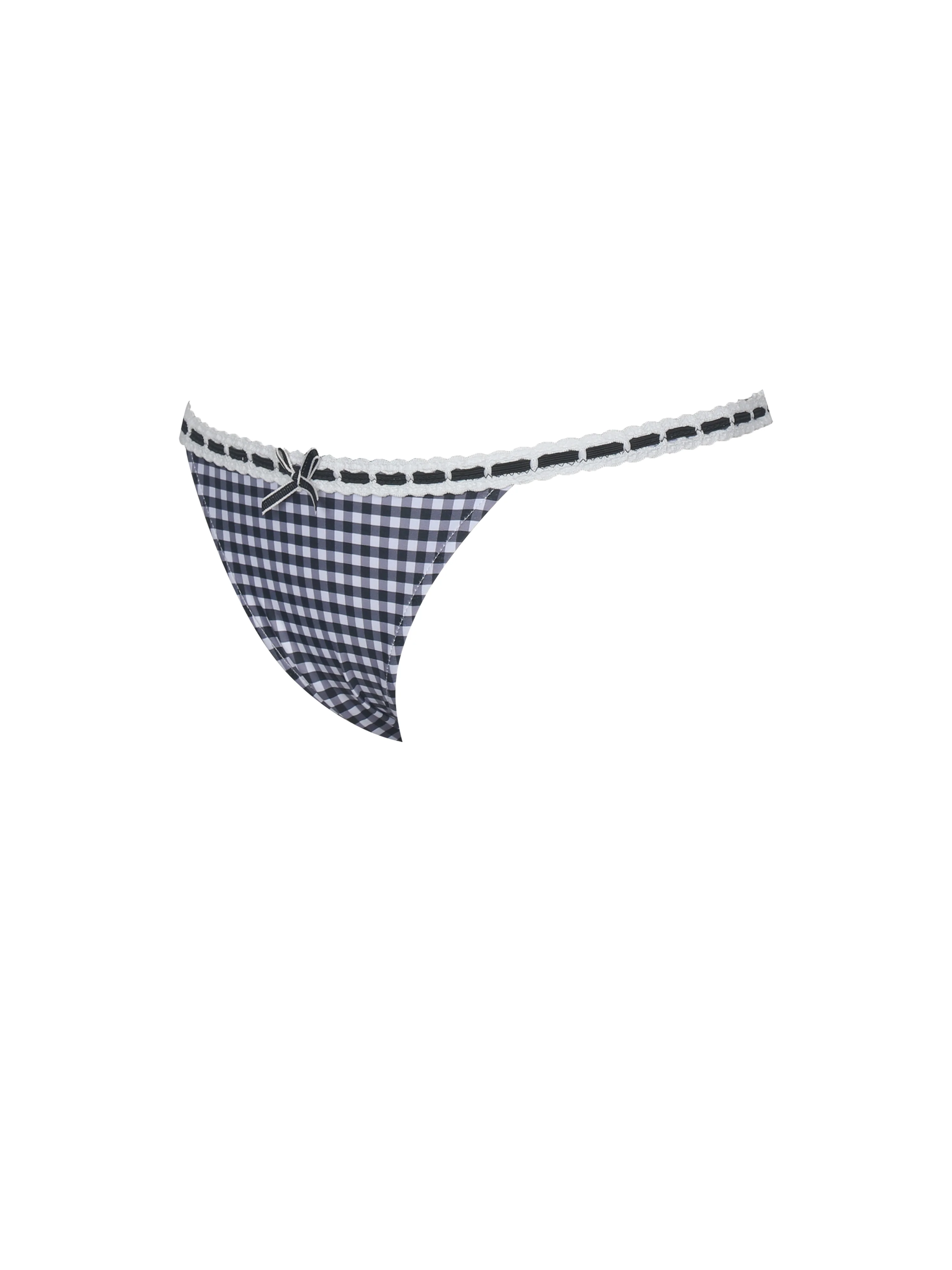 Genevia Gingham Lace Decoration Bikini Bottom - Image 13