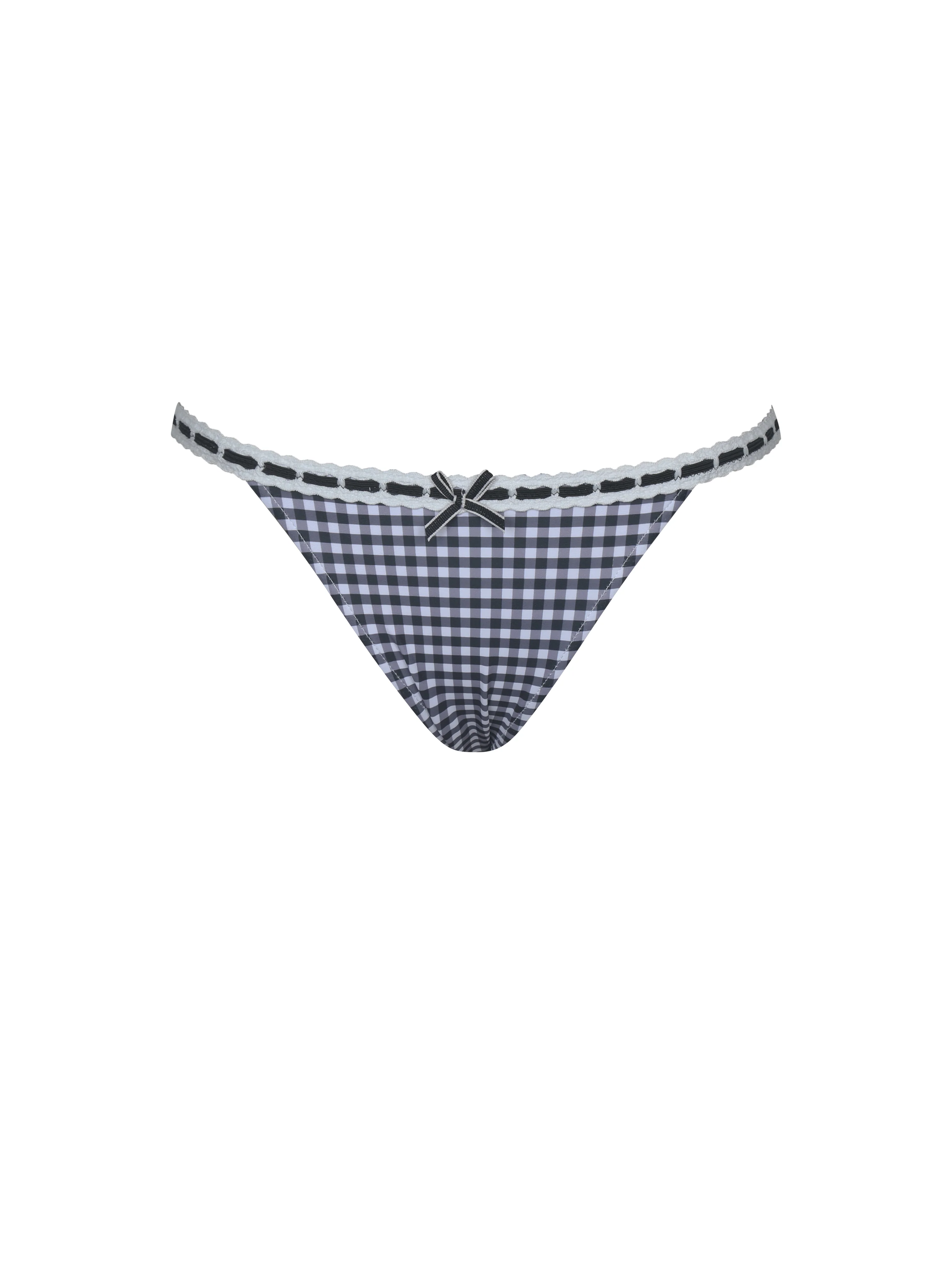 Genevia Gingham Lace Decoration Bikini Bottom - Image 14