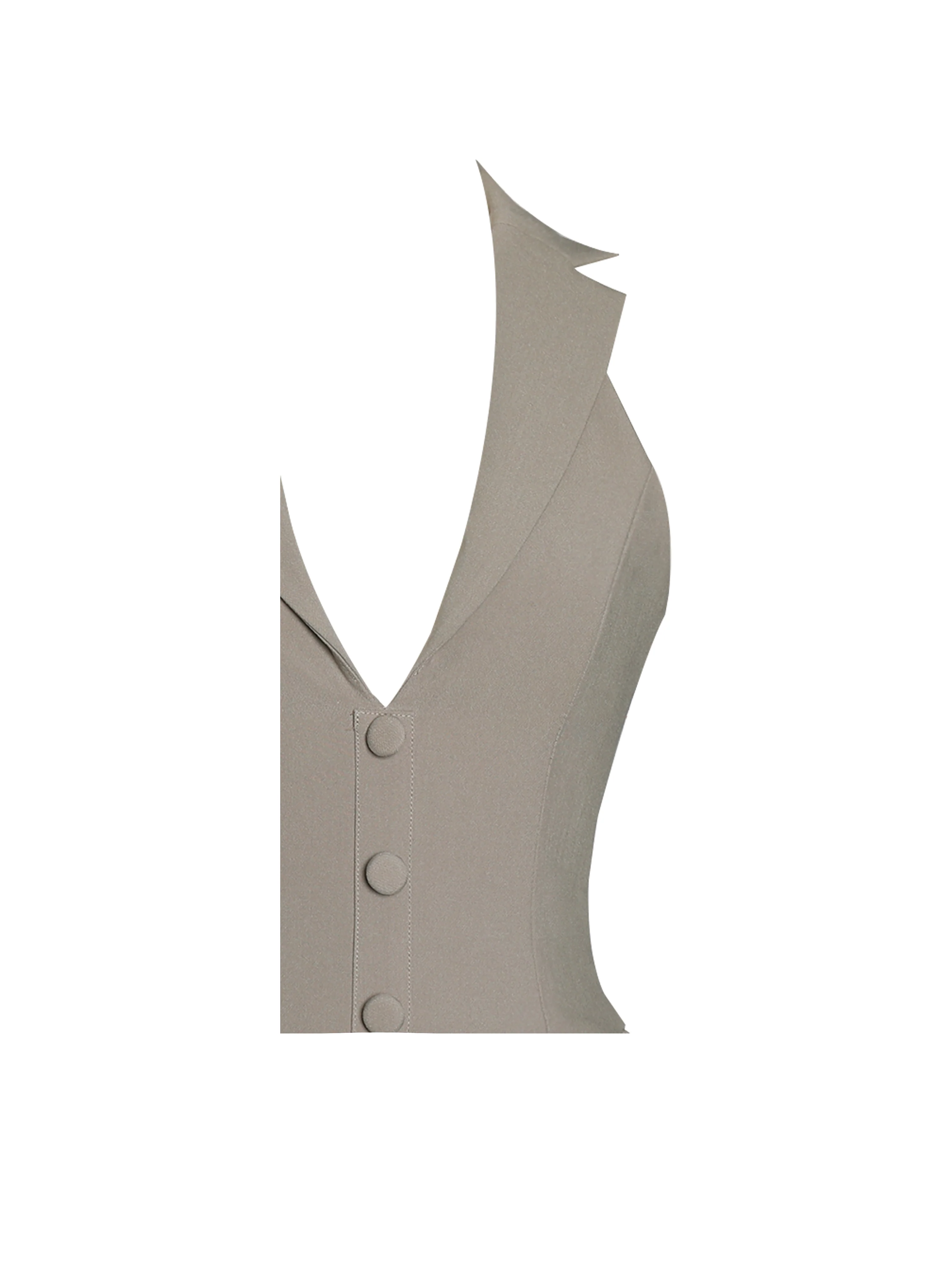 Hazel Brown Preppy Halter Neck Pleated Mini Dress - Image 16