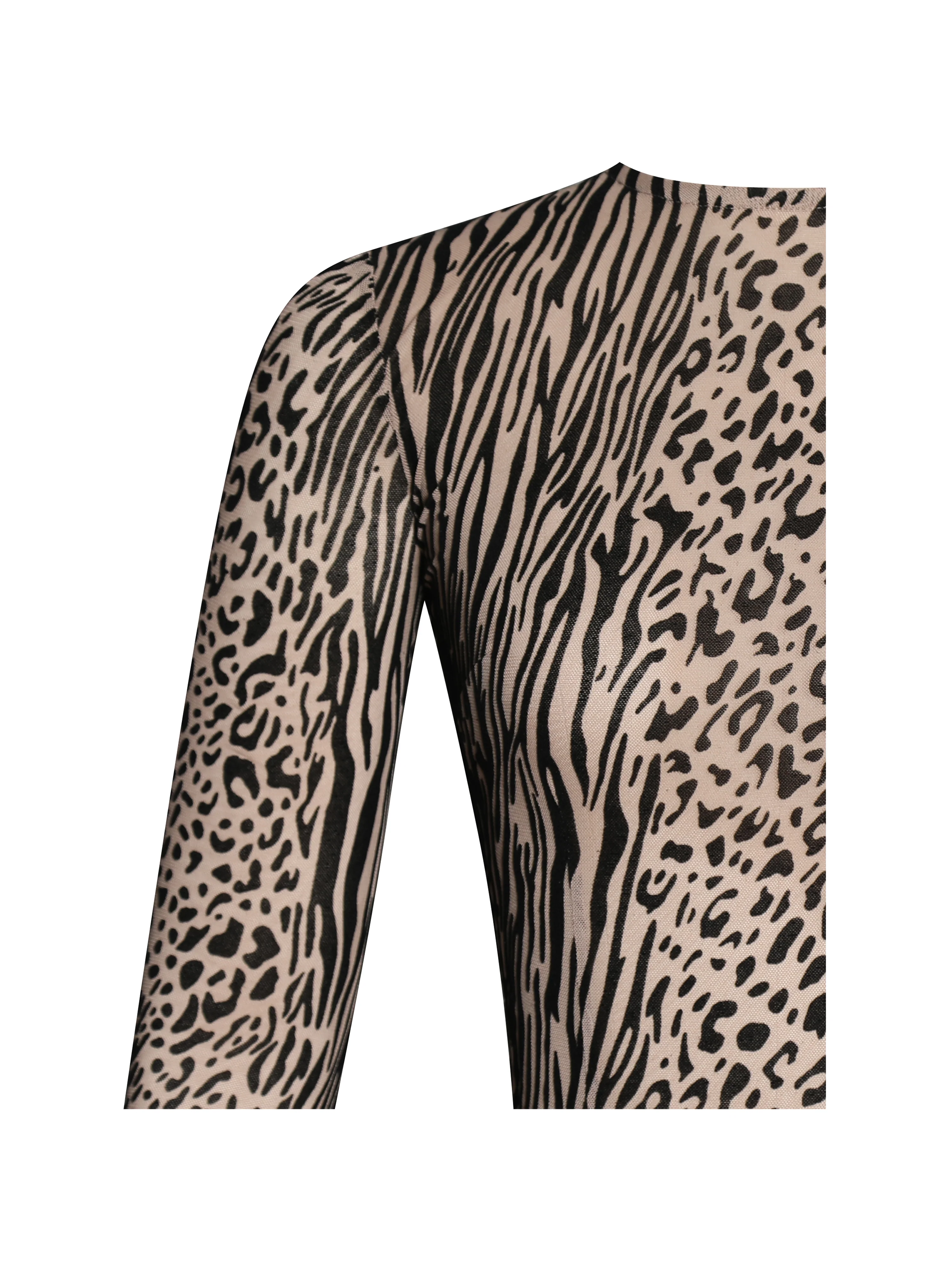 Ibera Animal Print Burnout Velvet Long Sleeve Bodysuit - Image 12