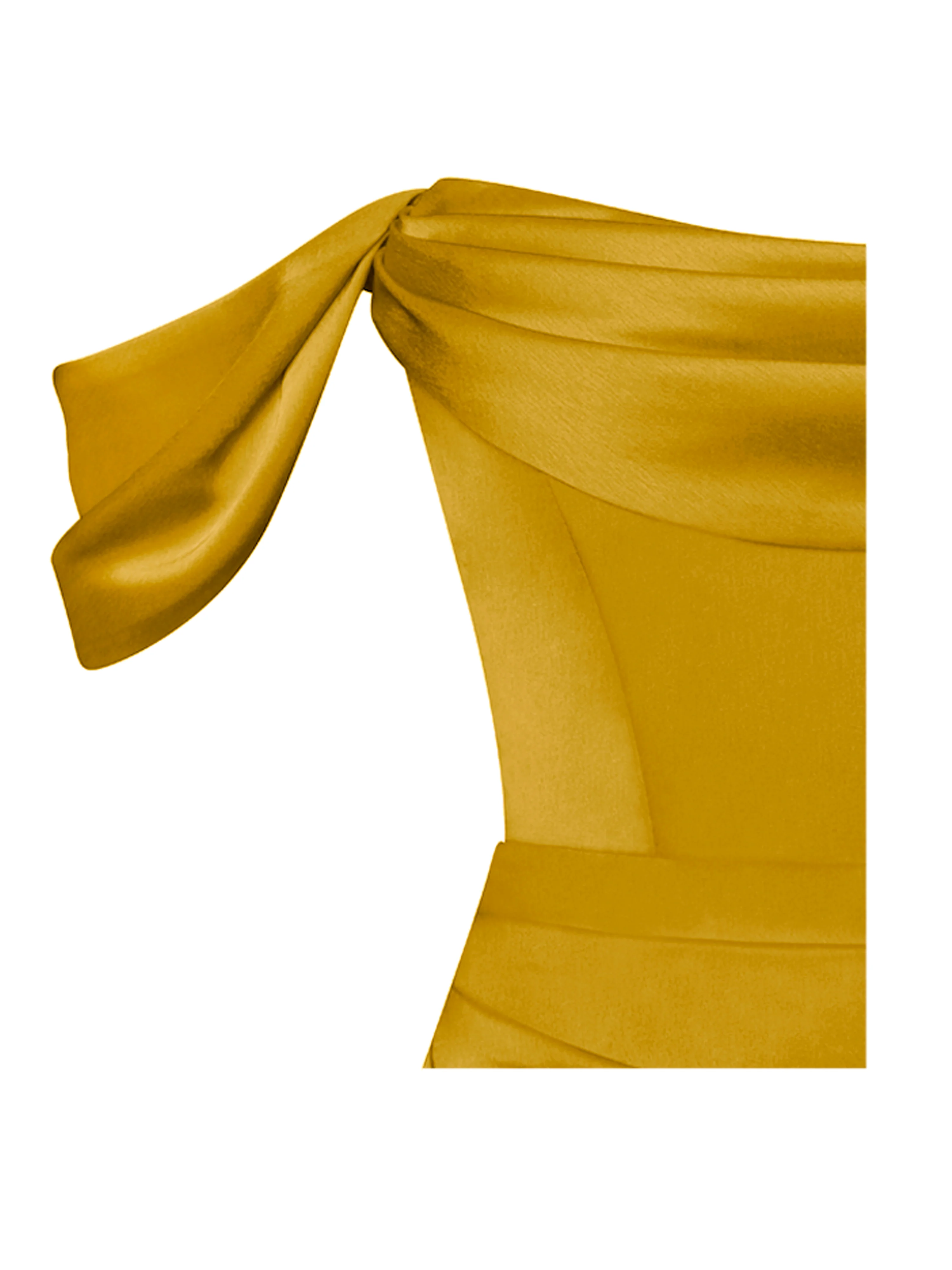 Ivona Gold Halter Neck Double Duchess Satin Gown - Image 11