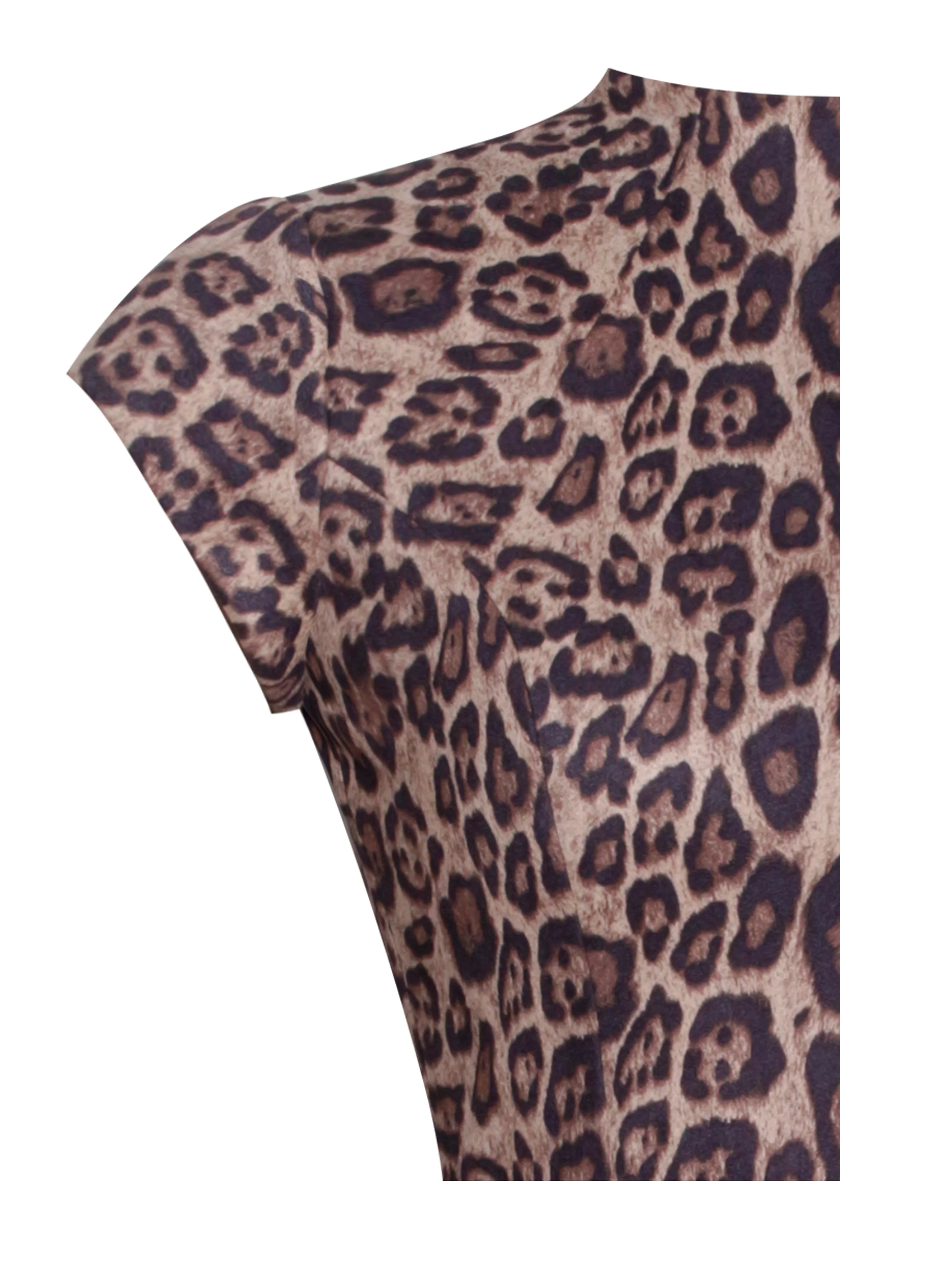 Jacqueline Backless Cheetah Print Mini Puffy Dress - Image 15