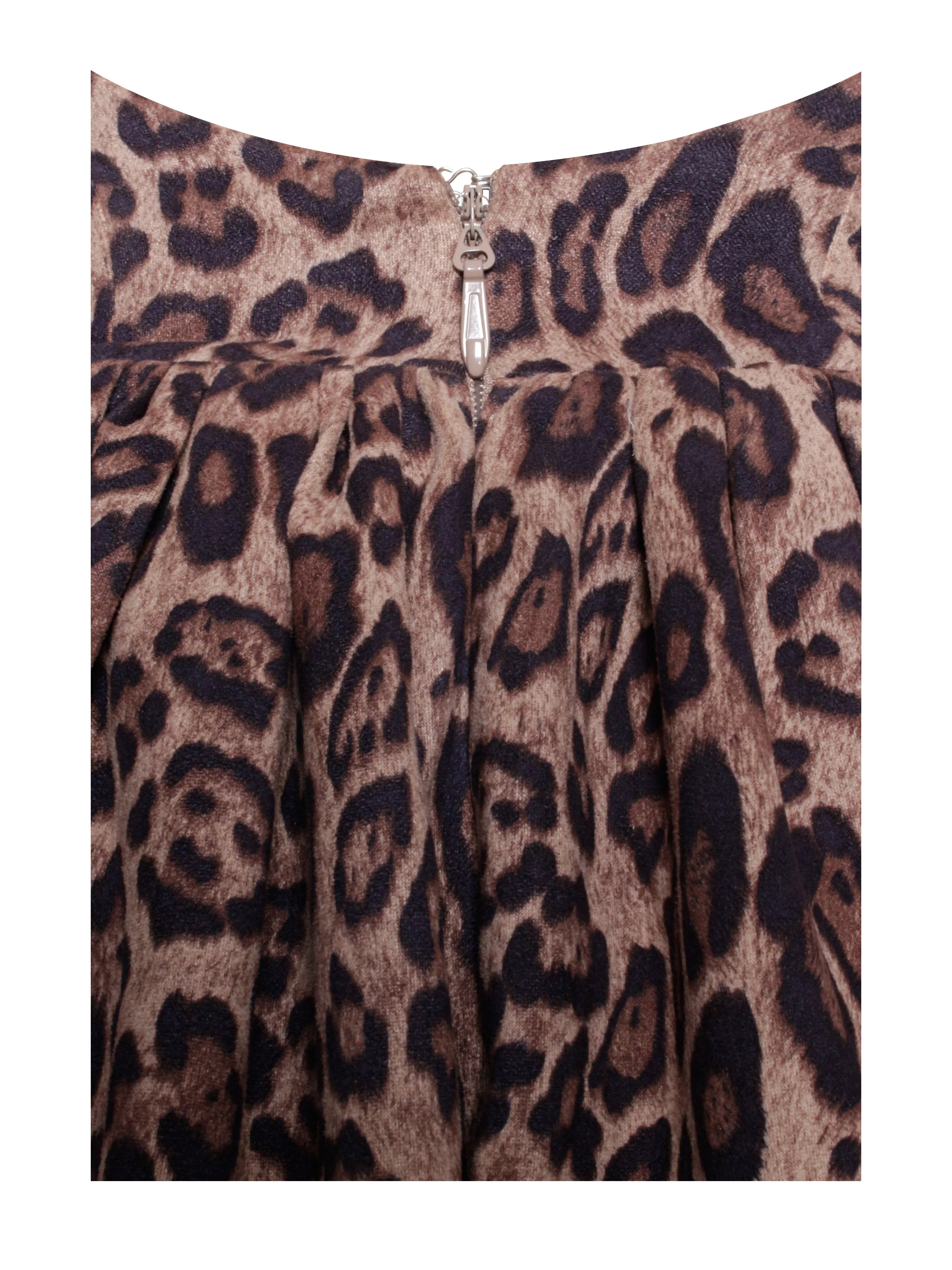 Jacqueline Backless Cheetah Print Mini Puffy Dress - Image 16