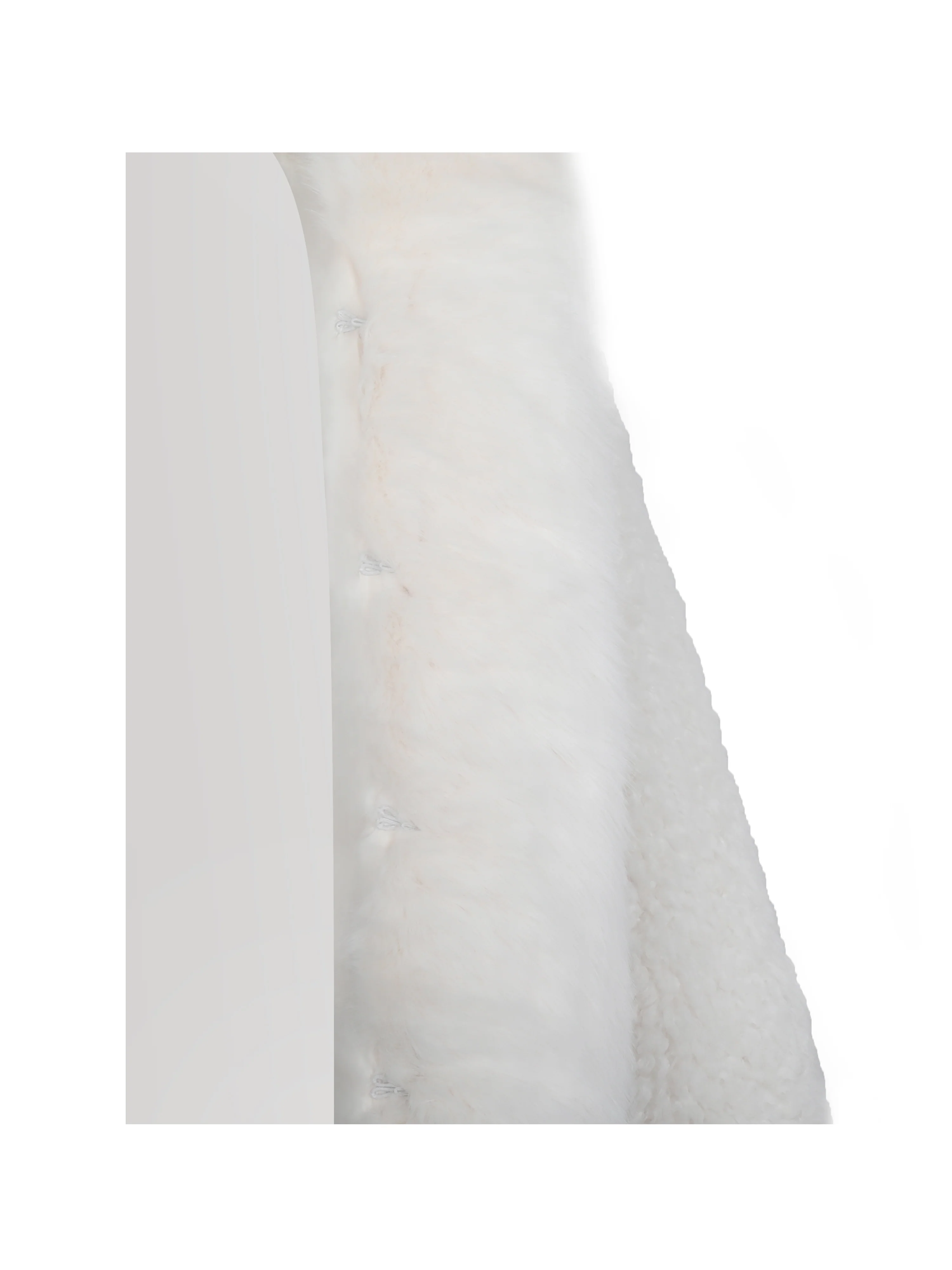 Jumbo Kali White Vegan Shearling Fur Trimmed Coat - Image 18