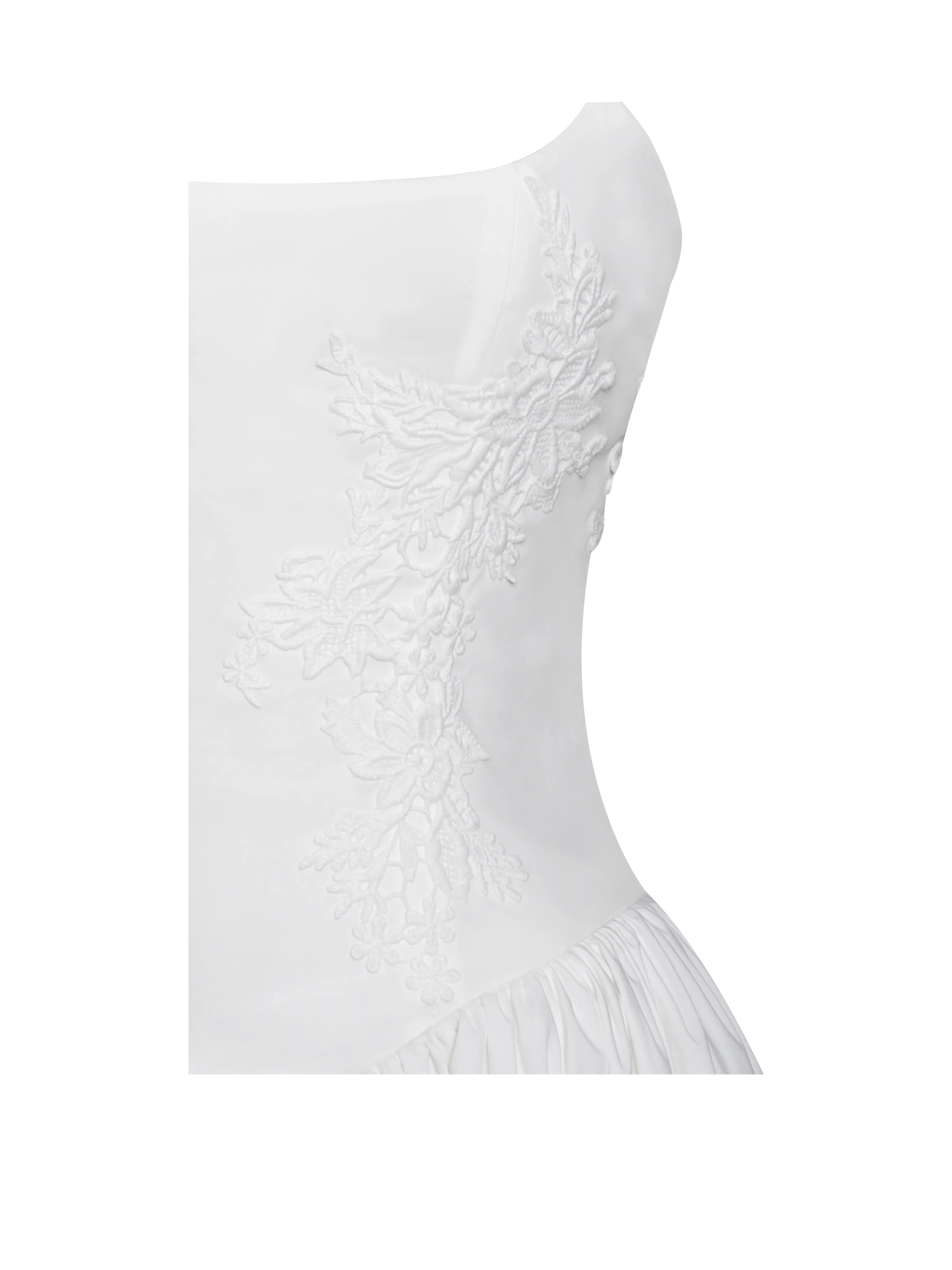 Kadi White Cotton Drop Waist Corset Mini Dress - Image 14