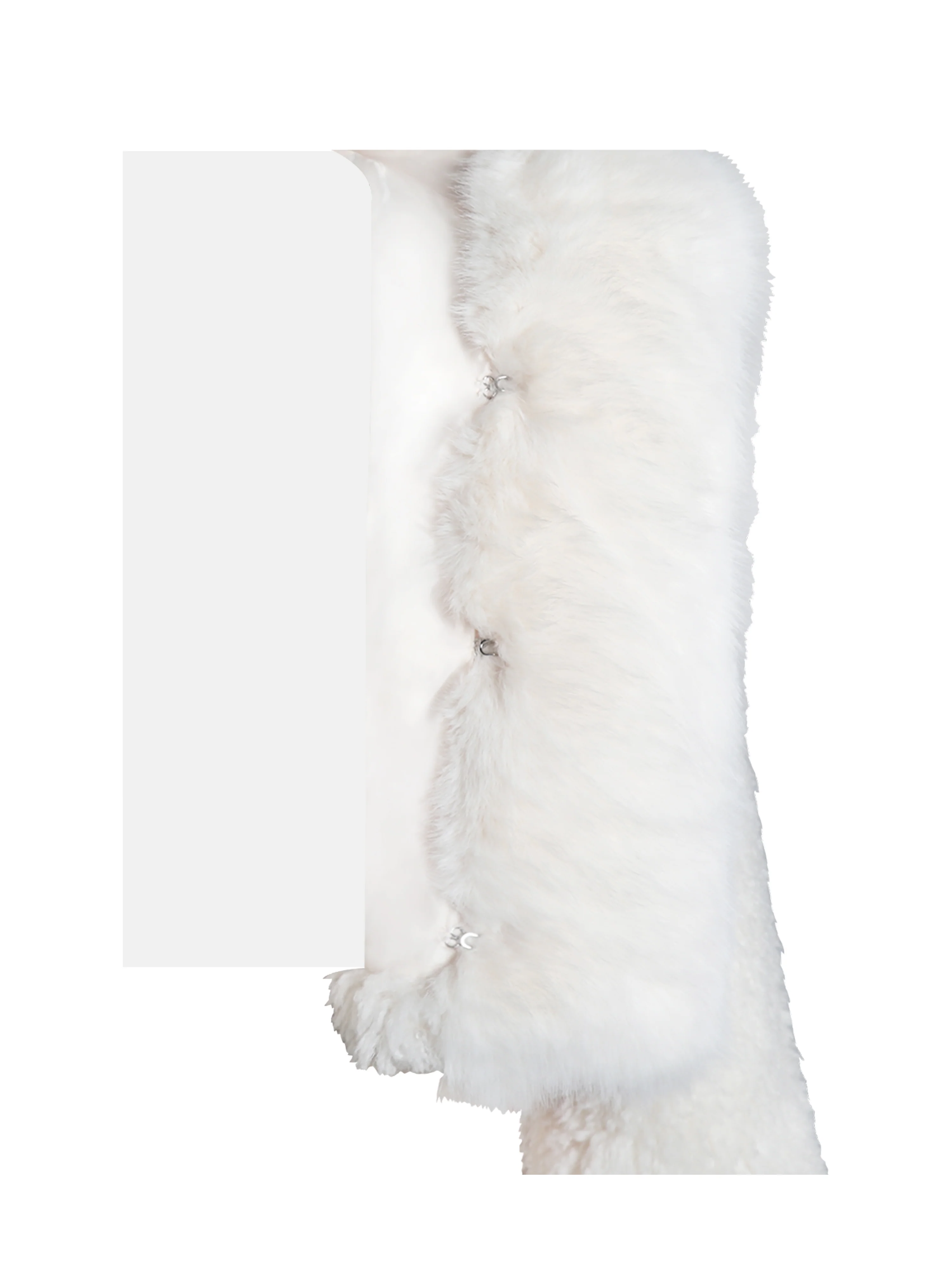 Kali White Cropped Vegan Shearling Fur Jacket - Image 18