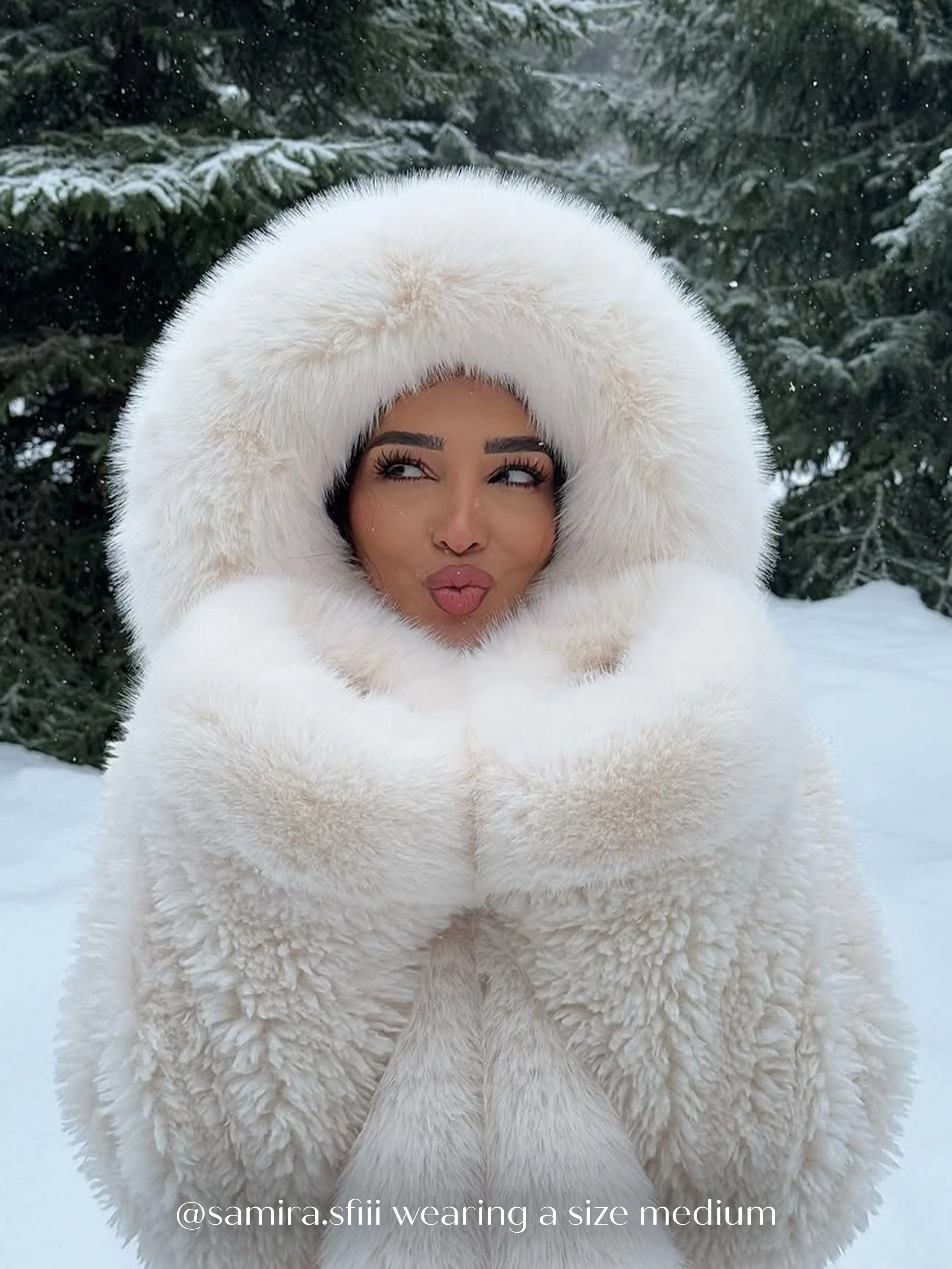 Kali White Cropped Vegan Shearling Fur Jacket - Image 3