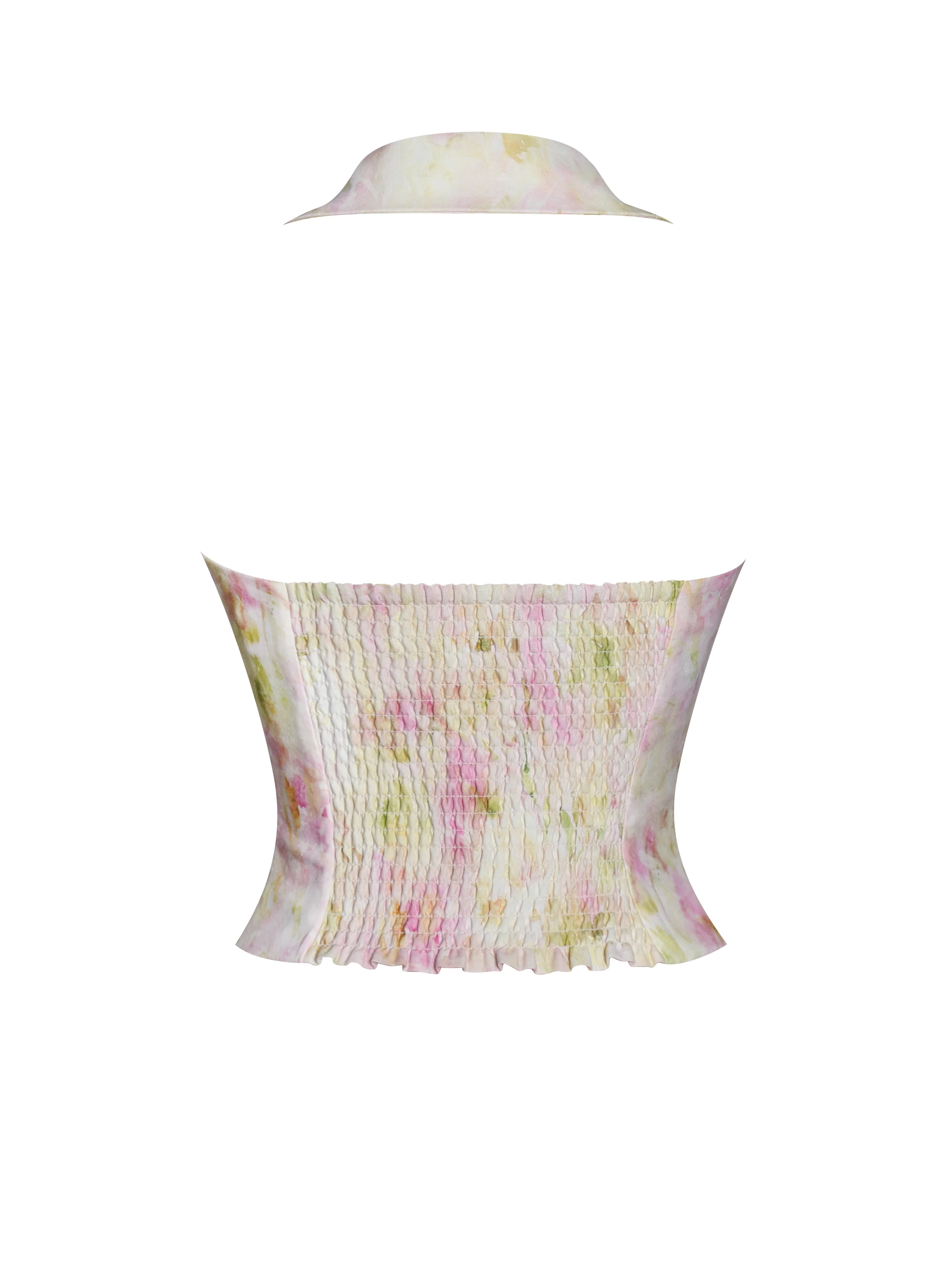 Lauren Pink Floral Print Ruched Back Linen Suit Vest - Image 22