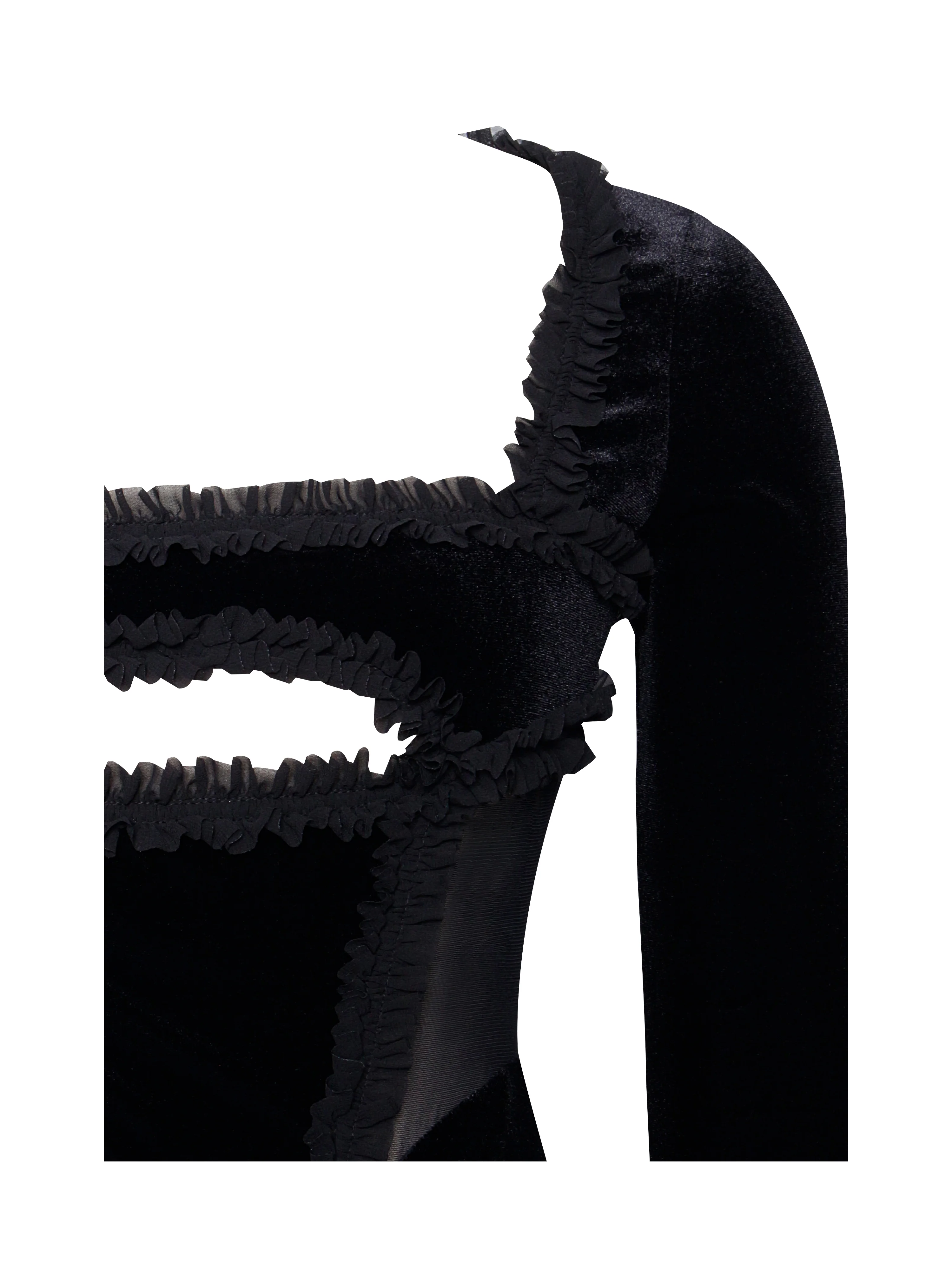 Maeve Black Velvet and Mesh Long Sleeve Maxi Dress - Image 11