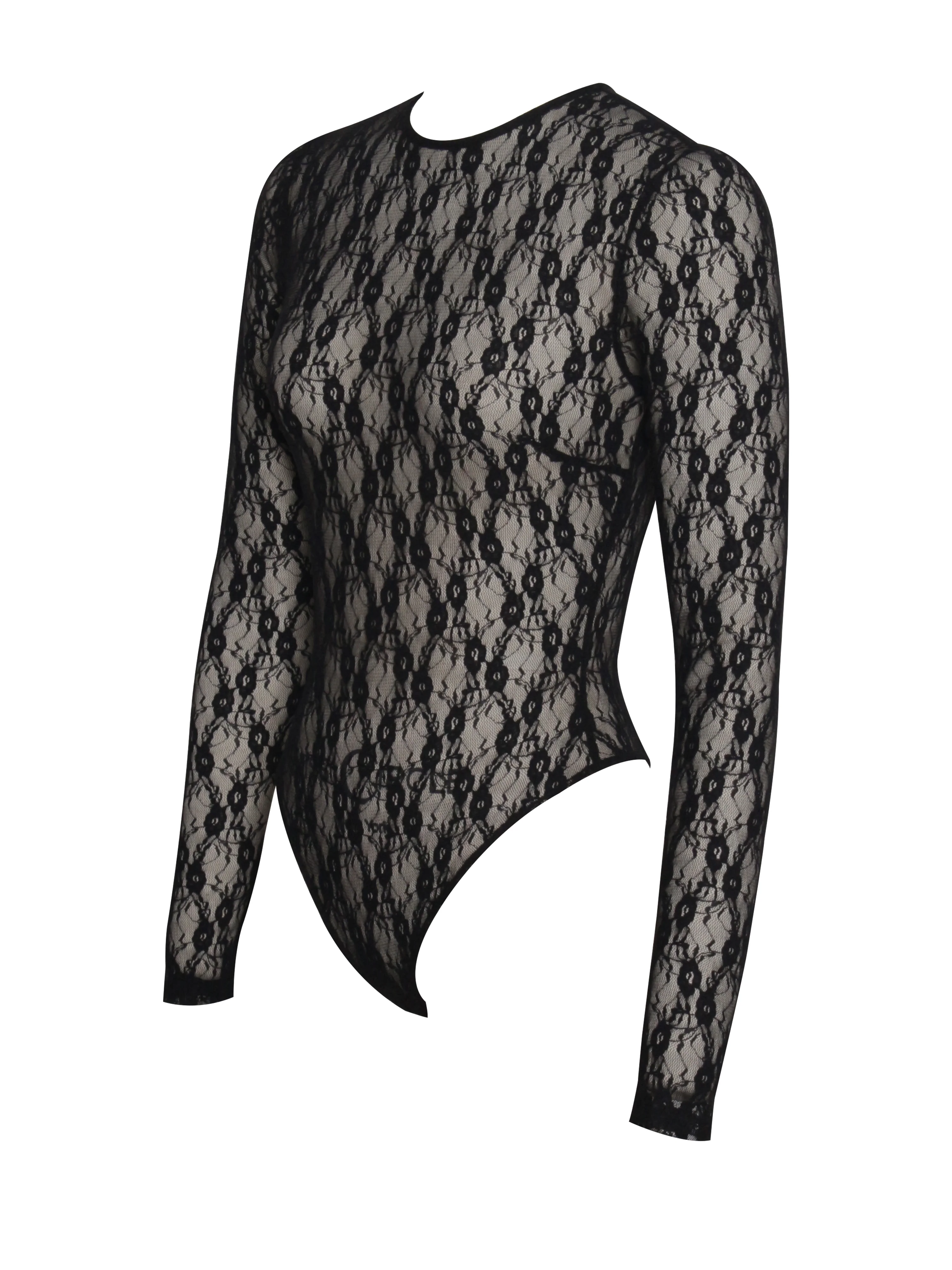 Maisie Black Lace Long Sleeve Bodysuit - Image 10