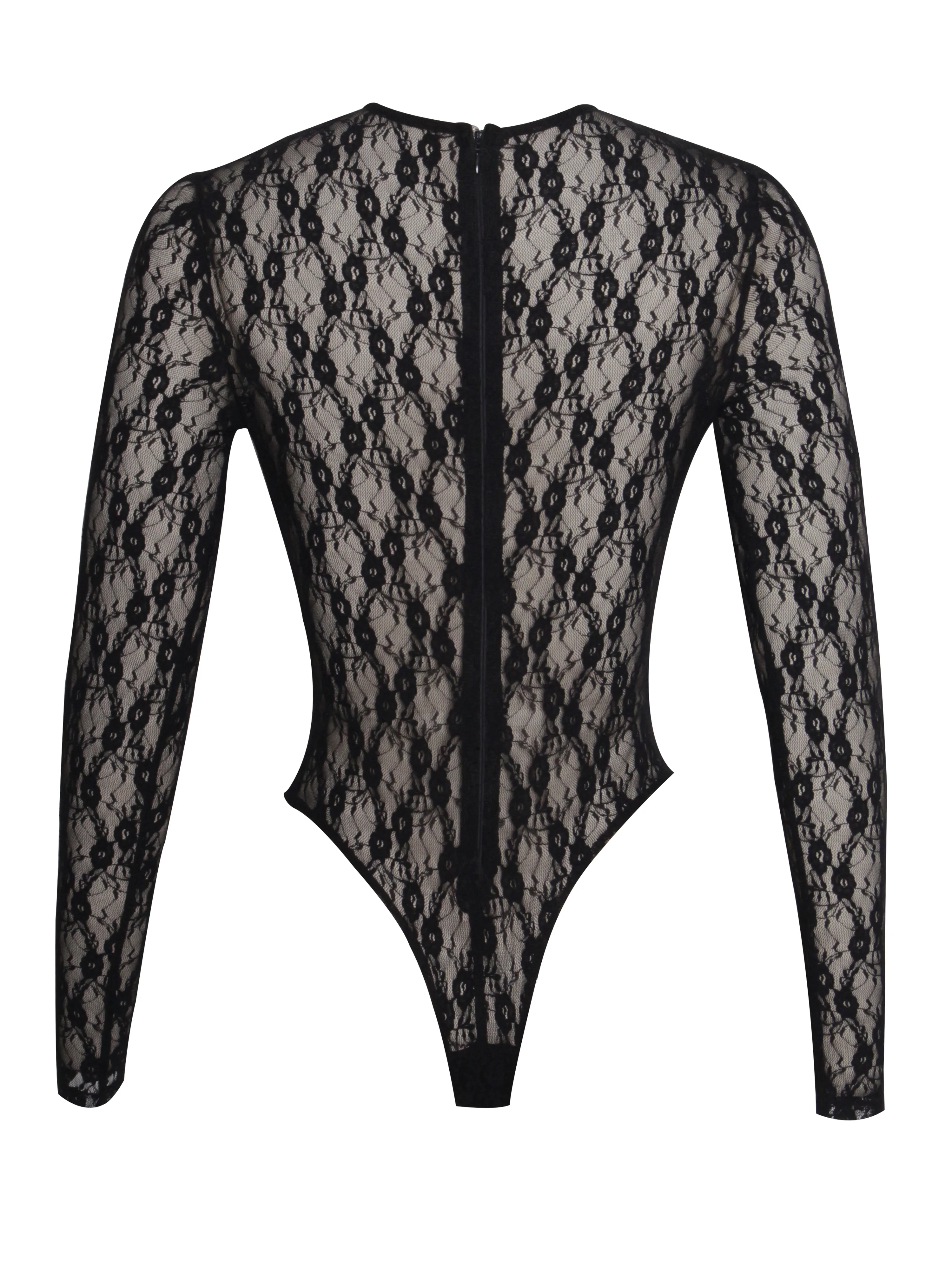 Maisie Black Lace Long Sleeve Bodysuit - Image 11