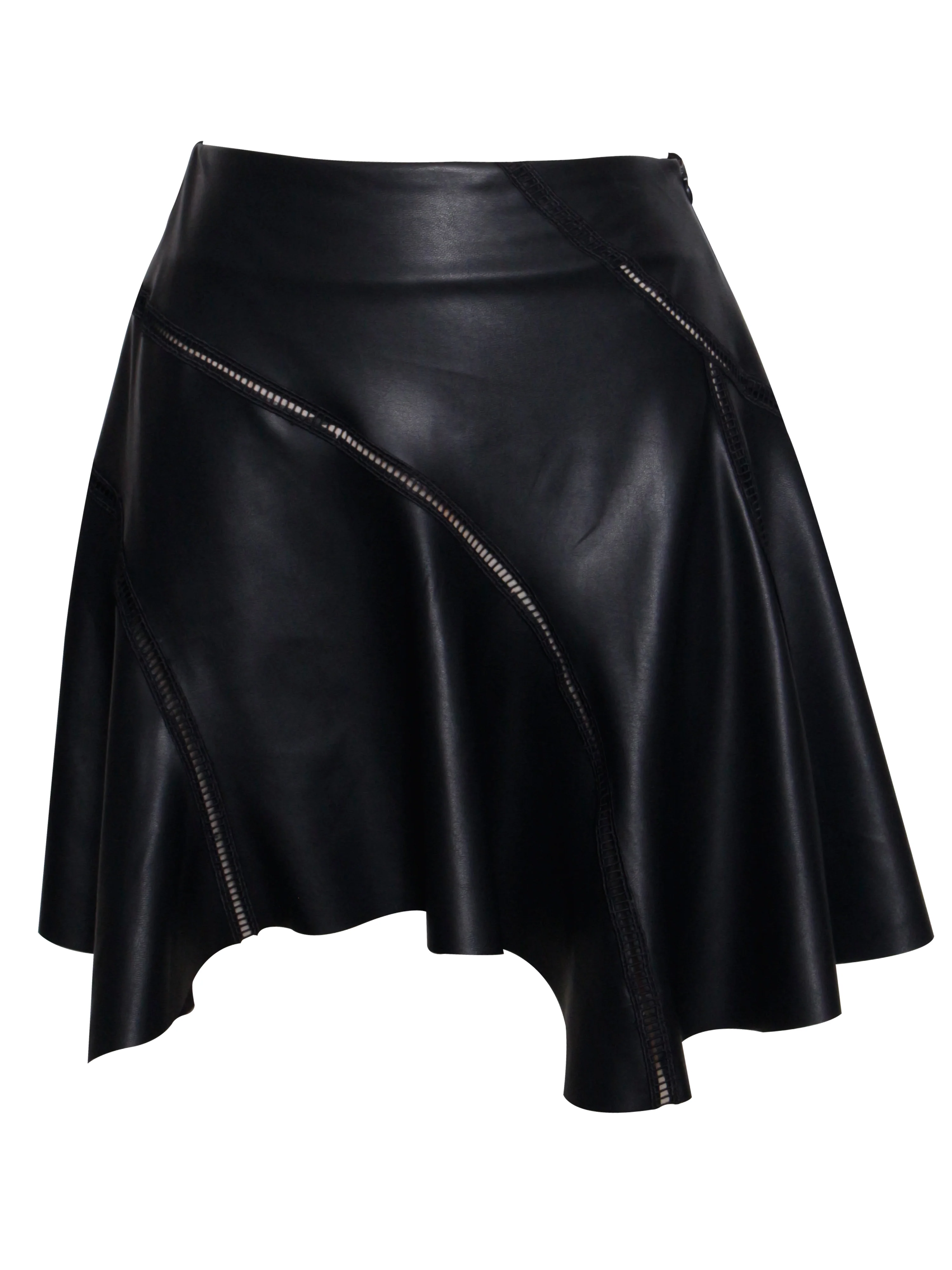 Mariah Black Vegan Leather Mini Skirt - Image 7