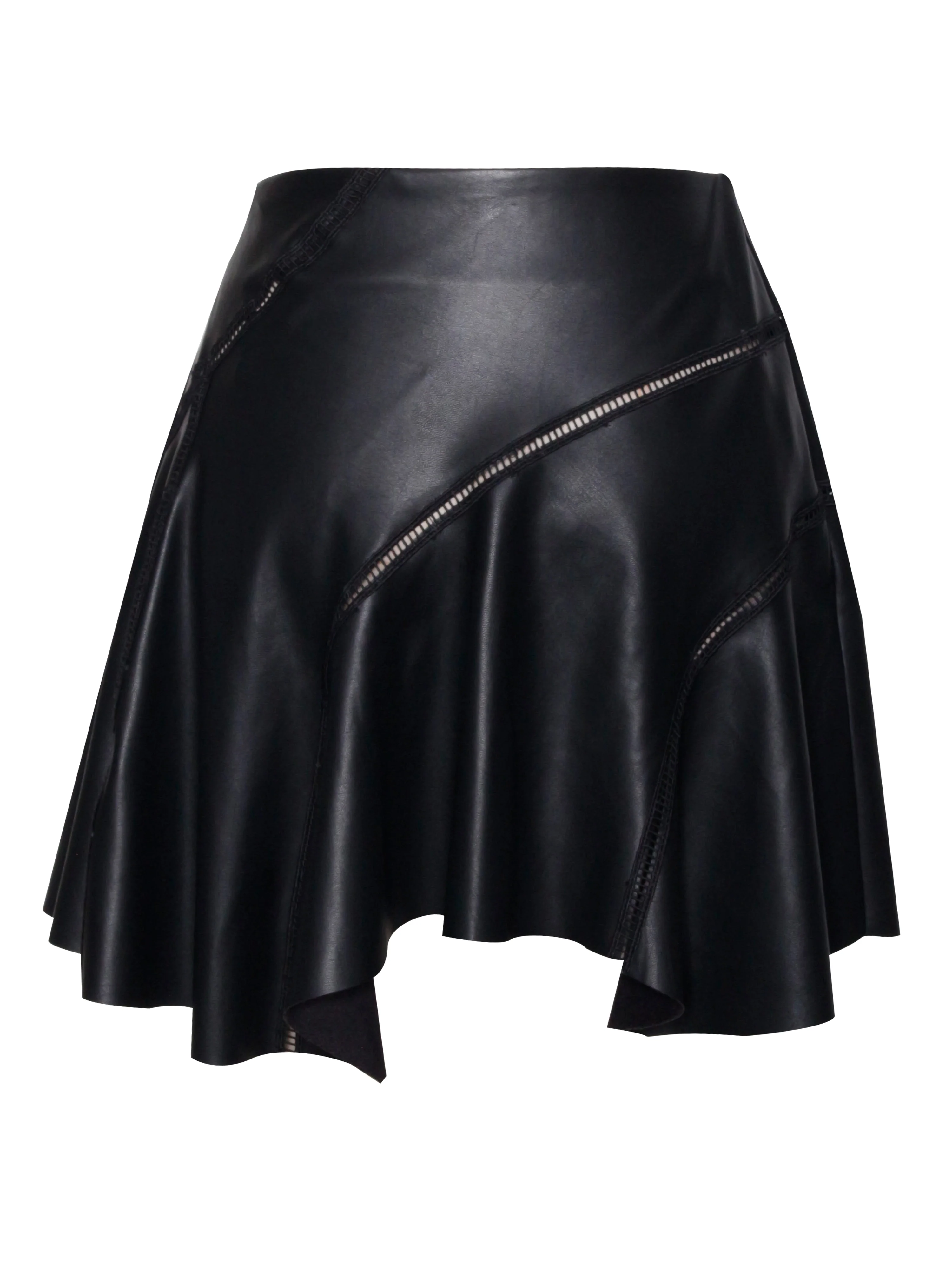Mariah Black Vegan Leather Mini Skirt - Image 9