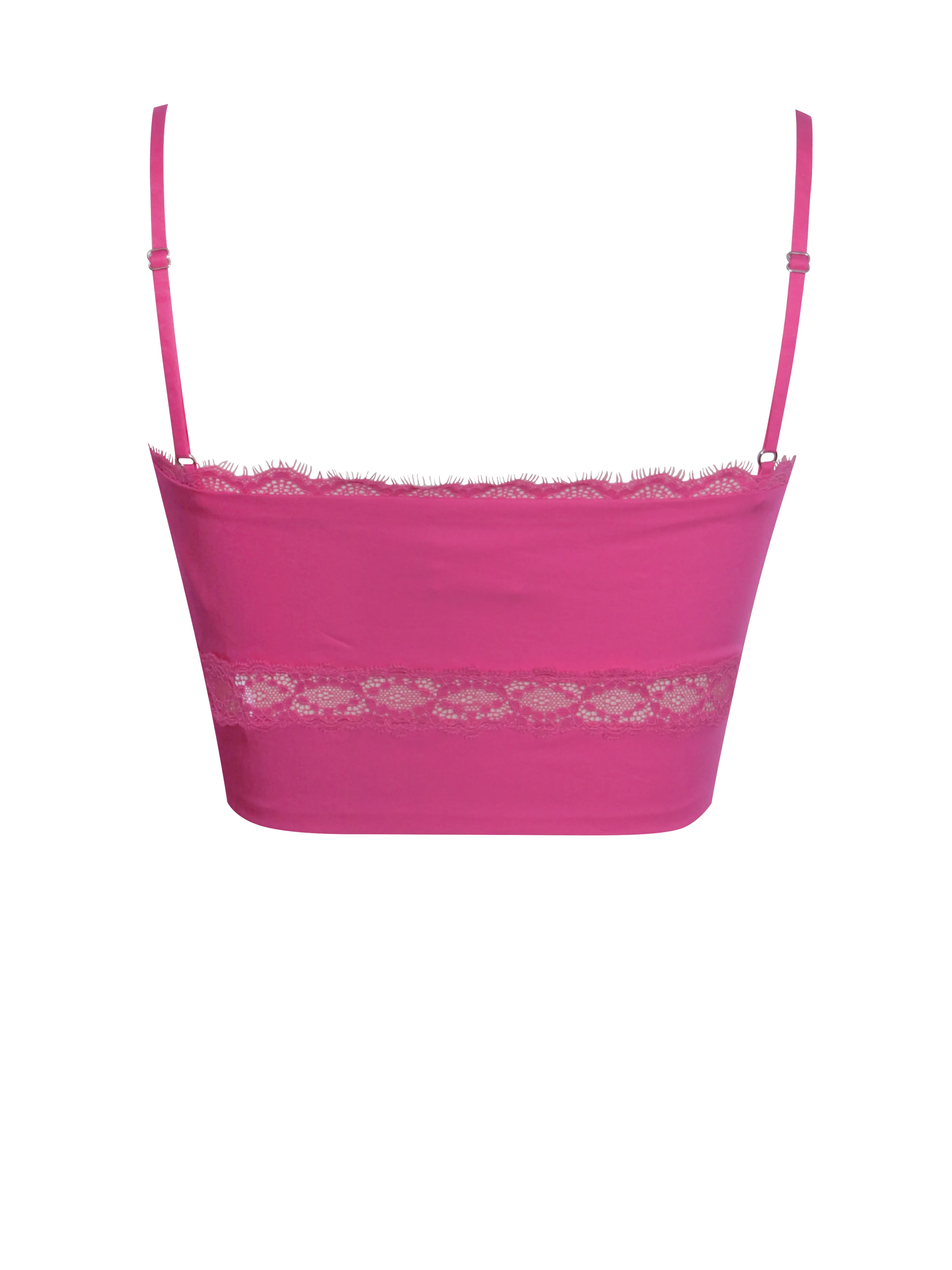 Maya Fuchsia Cotton Poplin Top With Lace Trim - Image 12