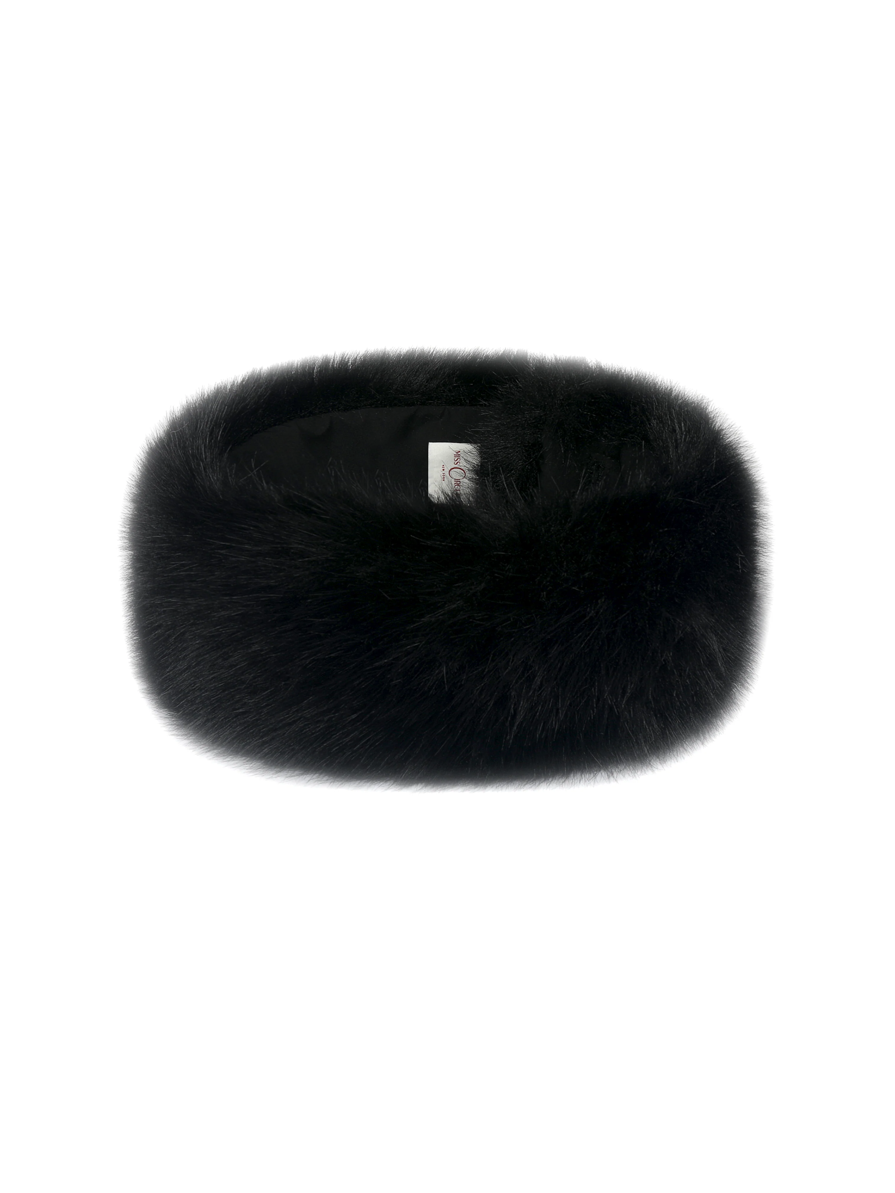 Miss Circle Black Wrap Around Vegan Fur Hat - Image 12