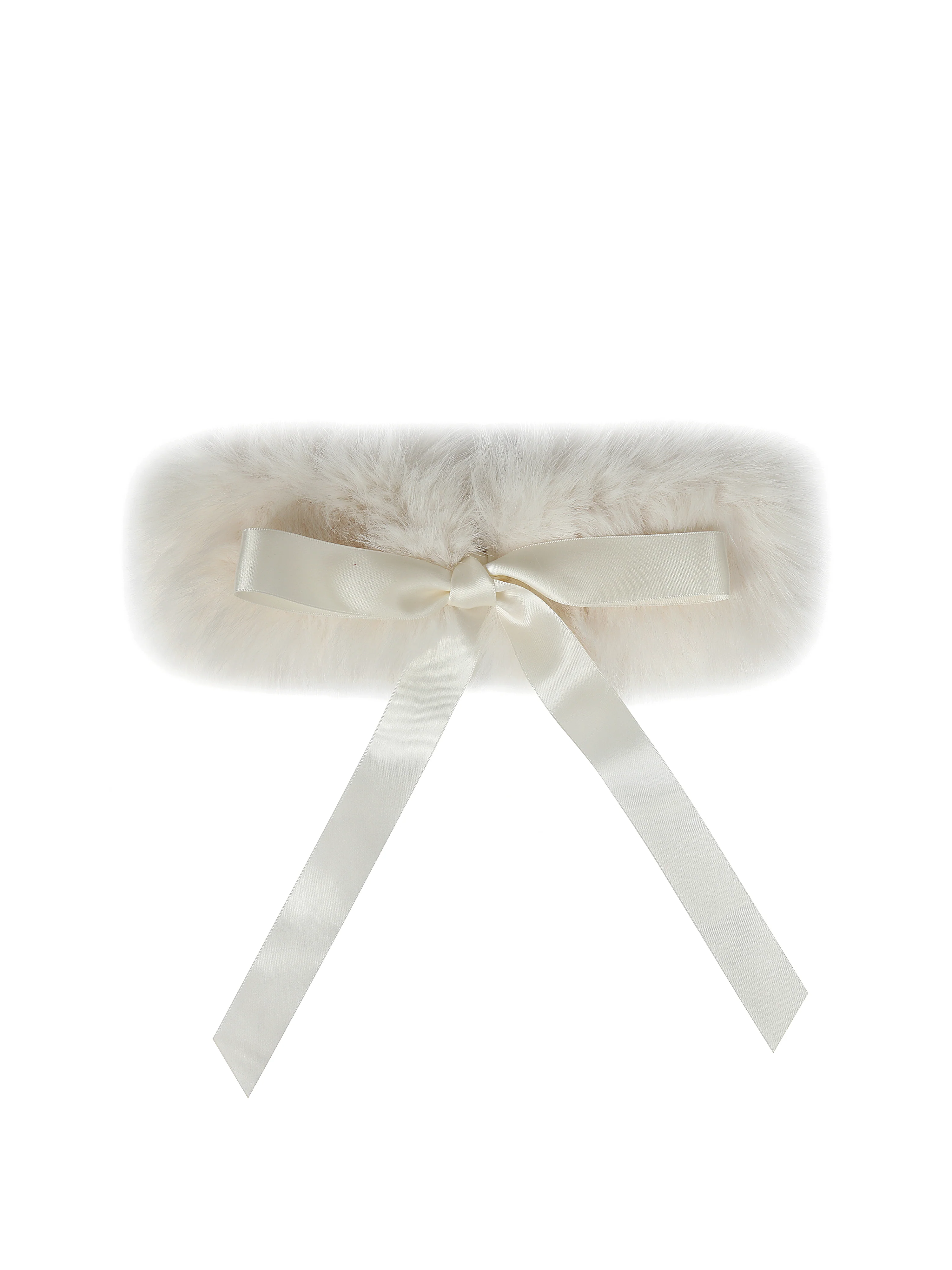 Miss Circle White Wrap Around Vegan Fur Hat - Image 11