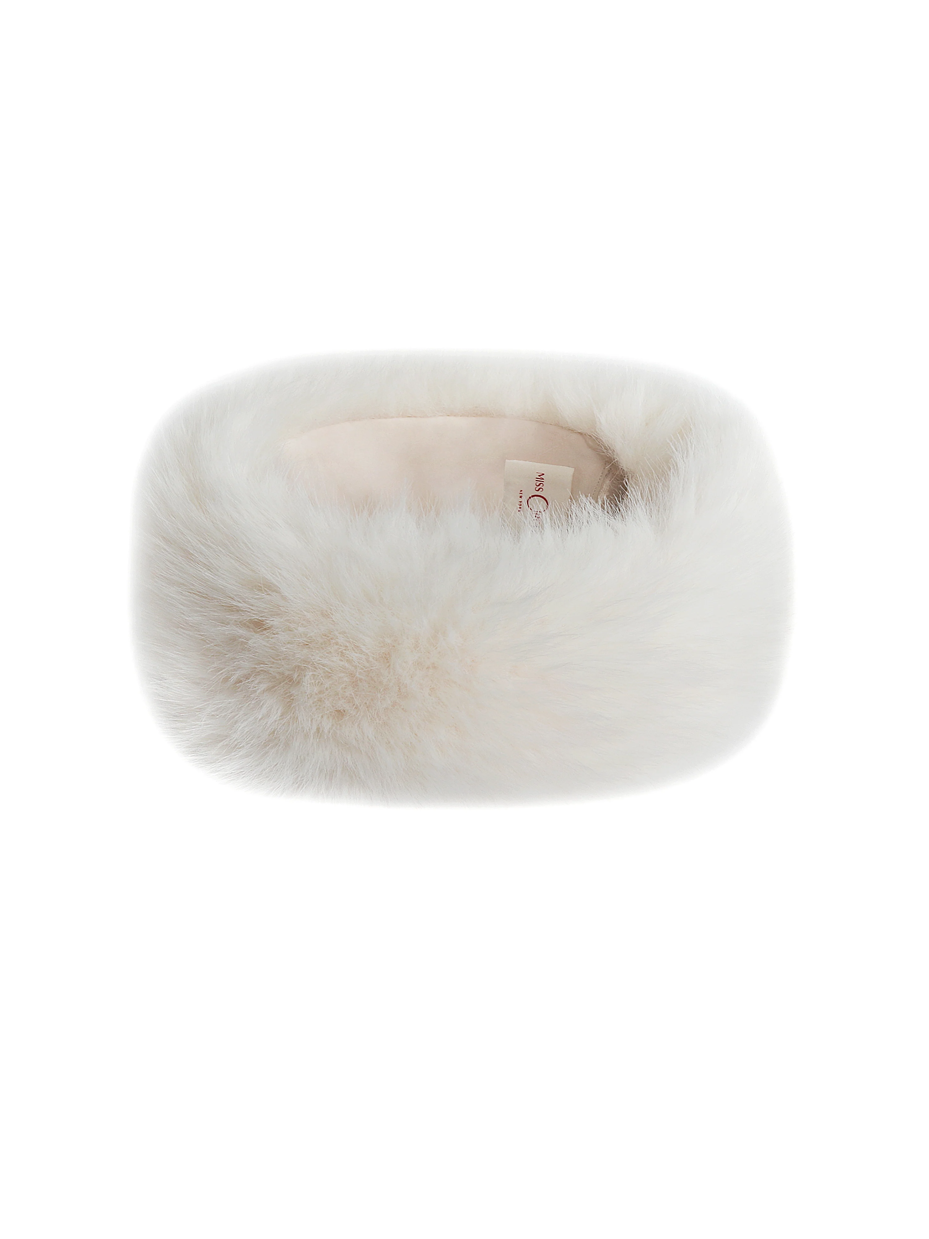 Miss Circle White Wrap Around Vegan Fur Hat - Image 9
