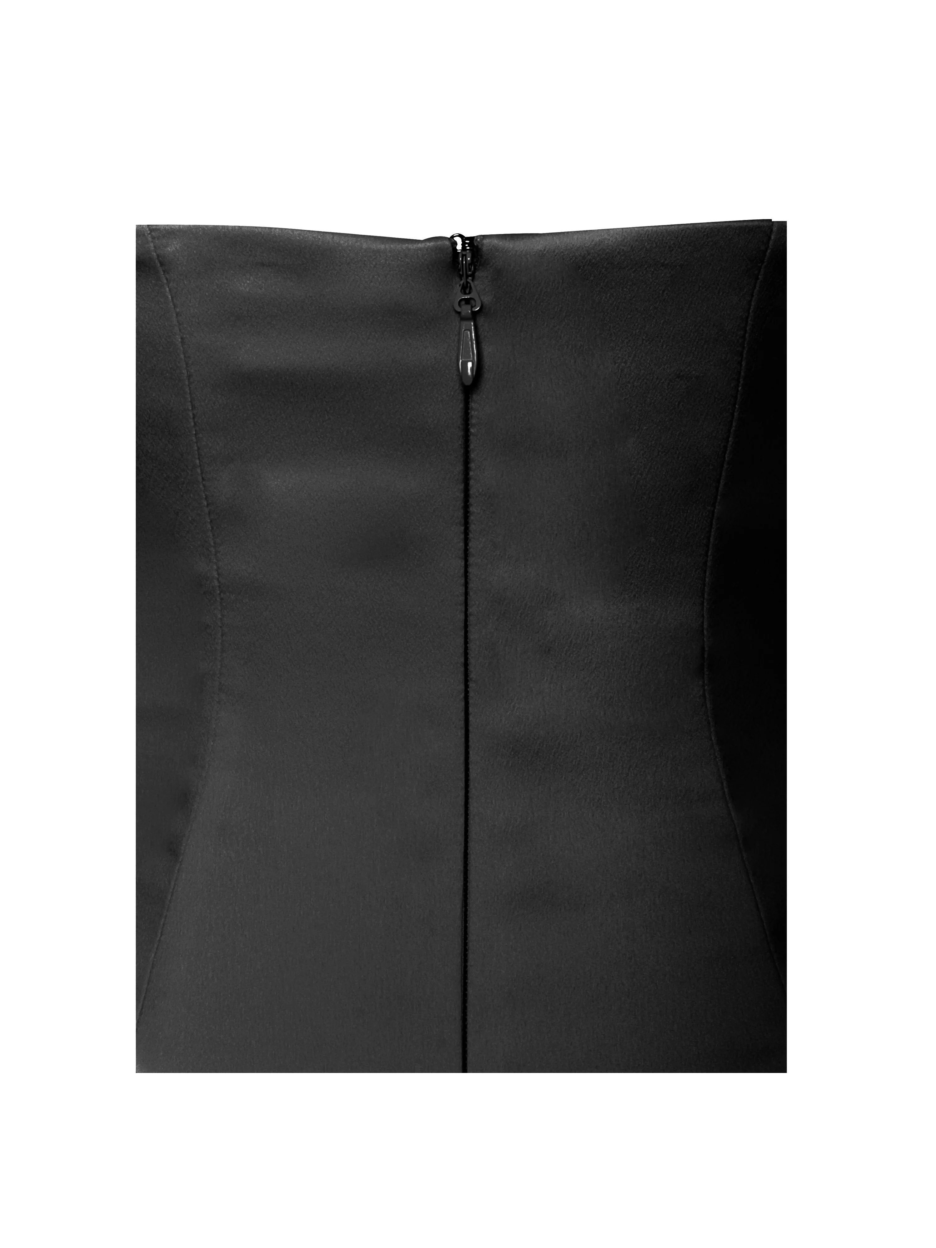 Noreen Black Satin Drop Waist Maxi Sundress - Image 14