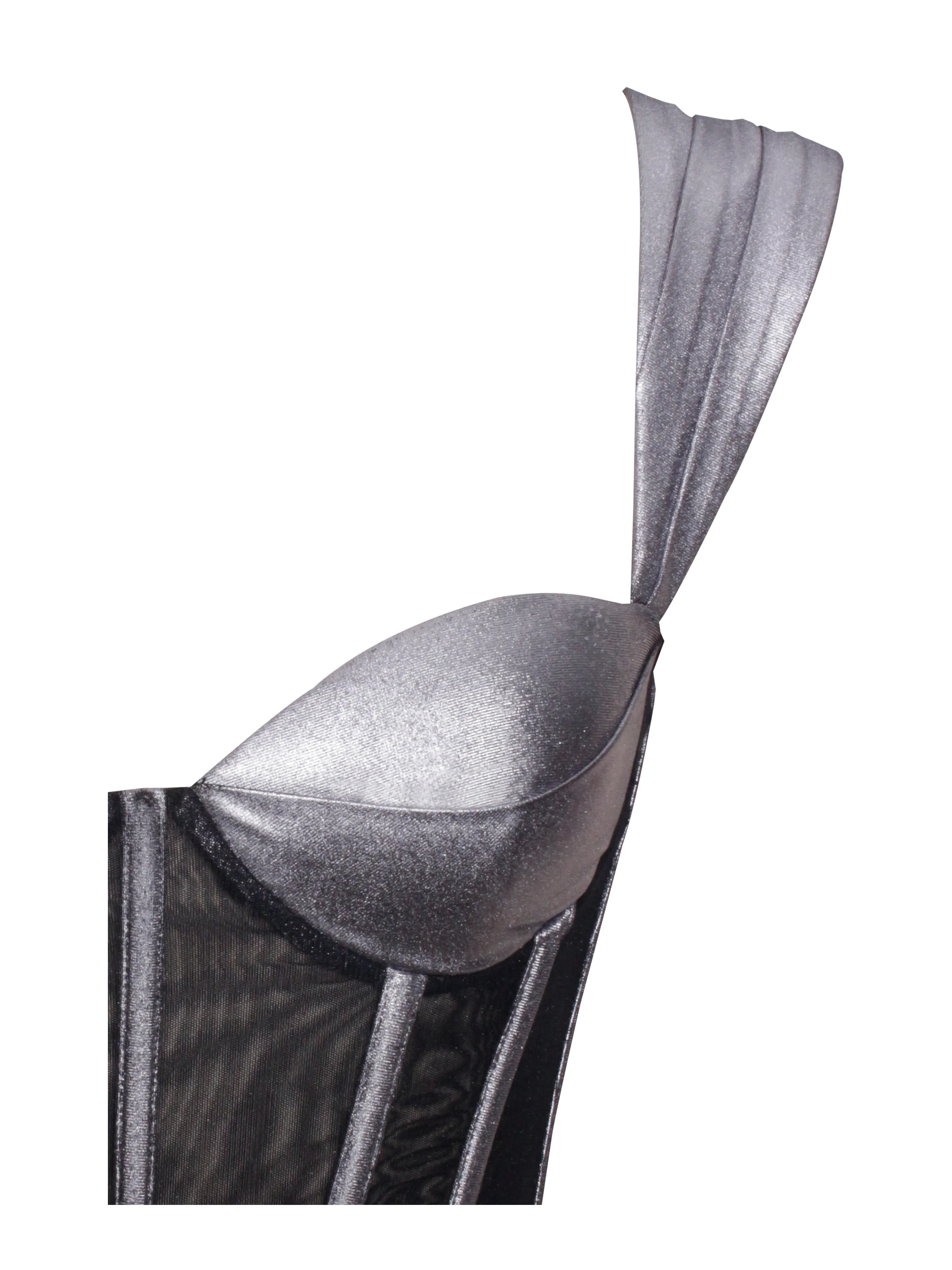 Odessa Silver Metallic Corset Maxi Dress - Image 11