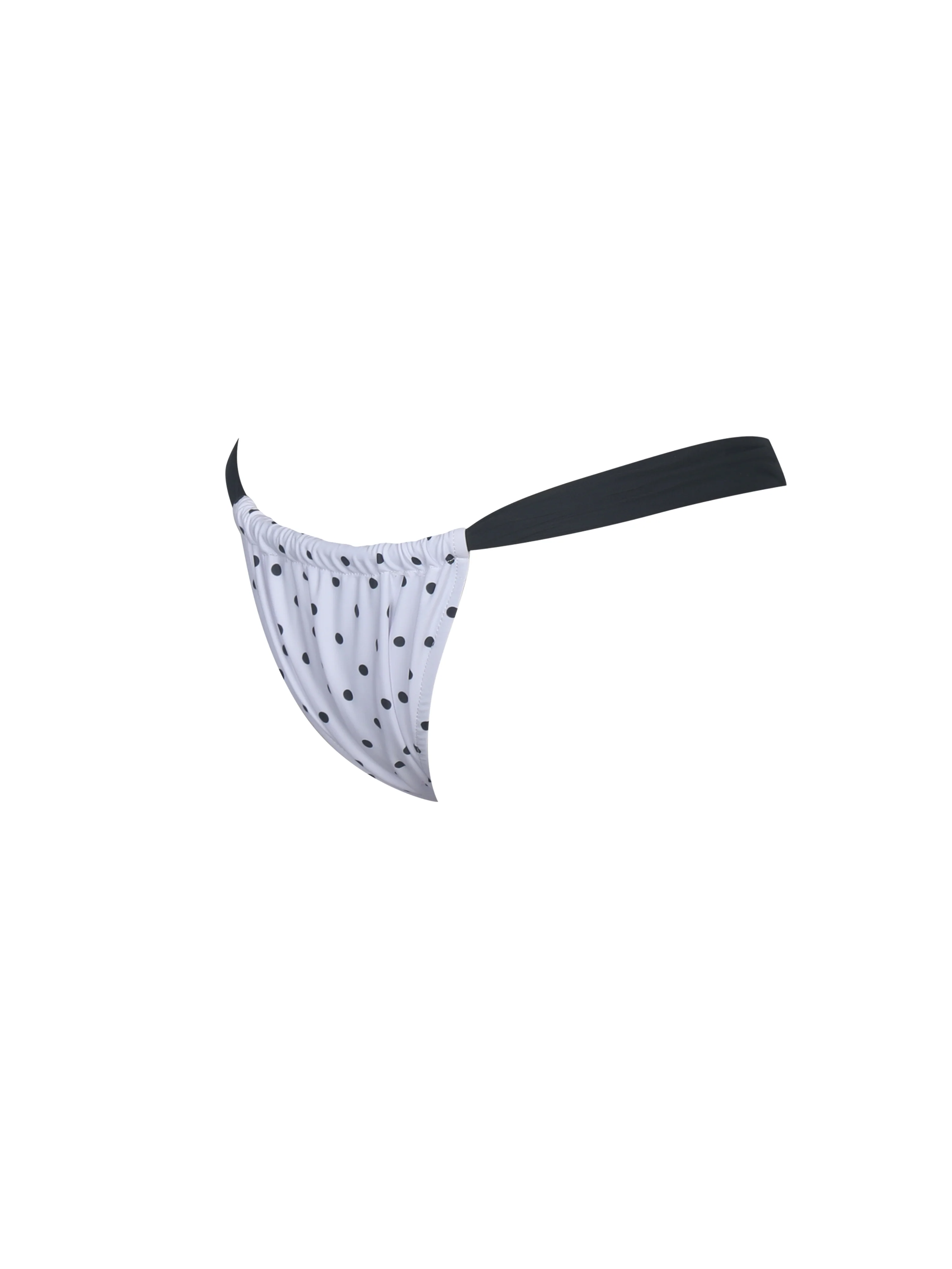 Oliveah Polka Dot Ruched Black Lacing Bikini Bottom - Image 6