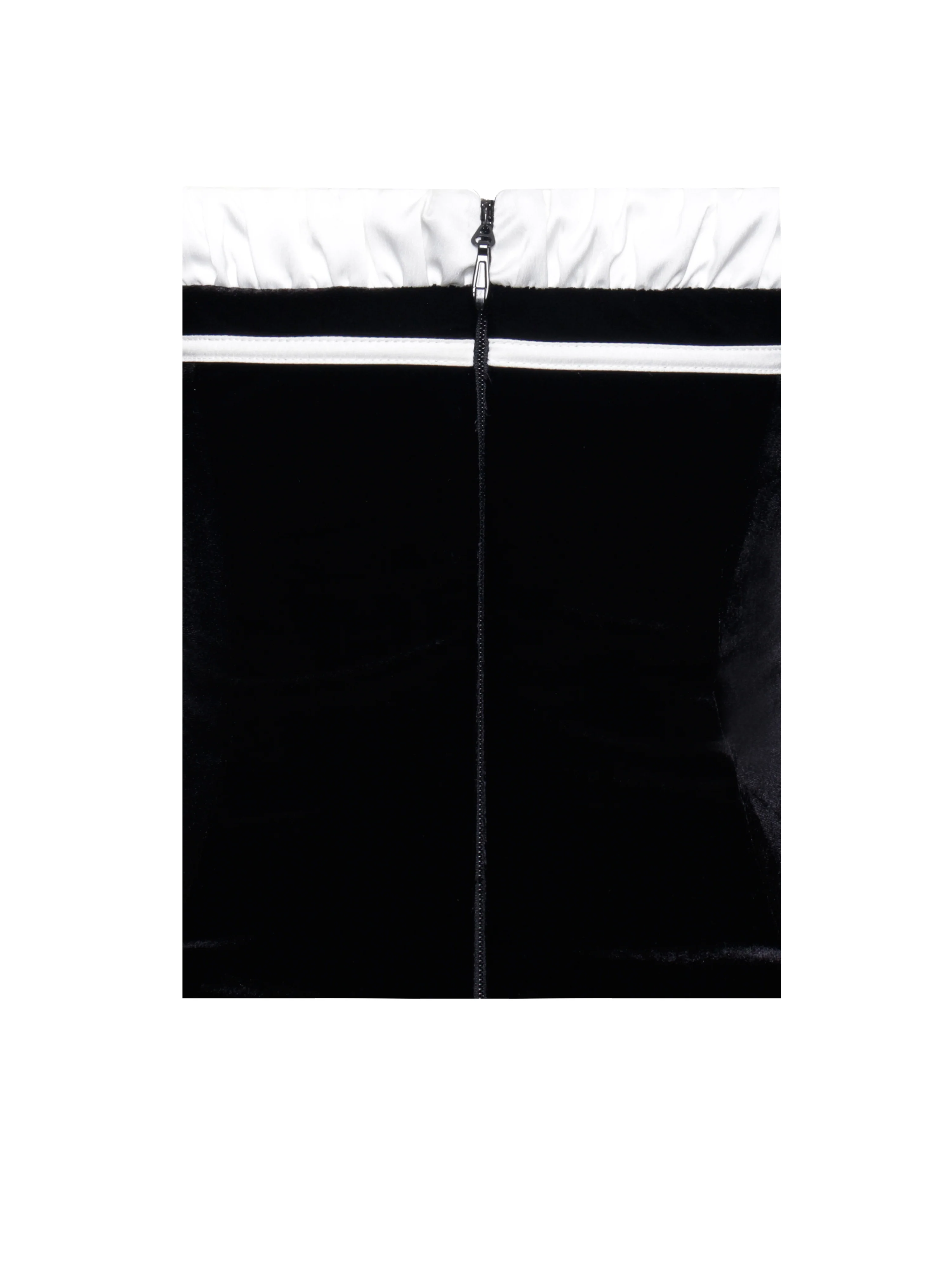 Olya Black and White Velvet A-Line Corset Mini Dress - Image 13