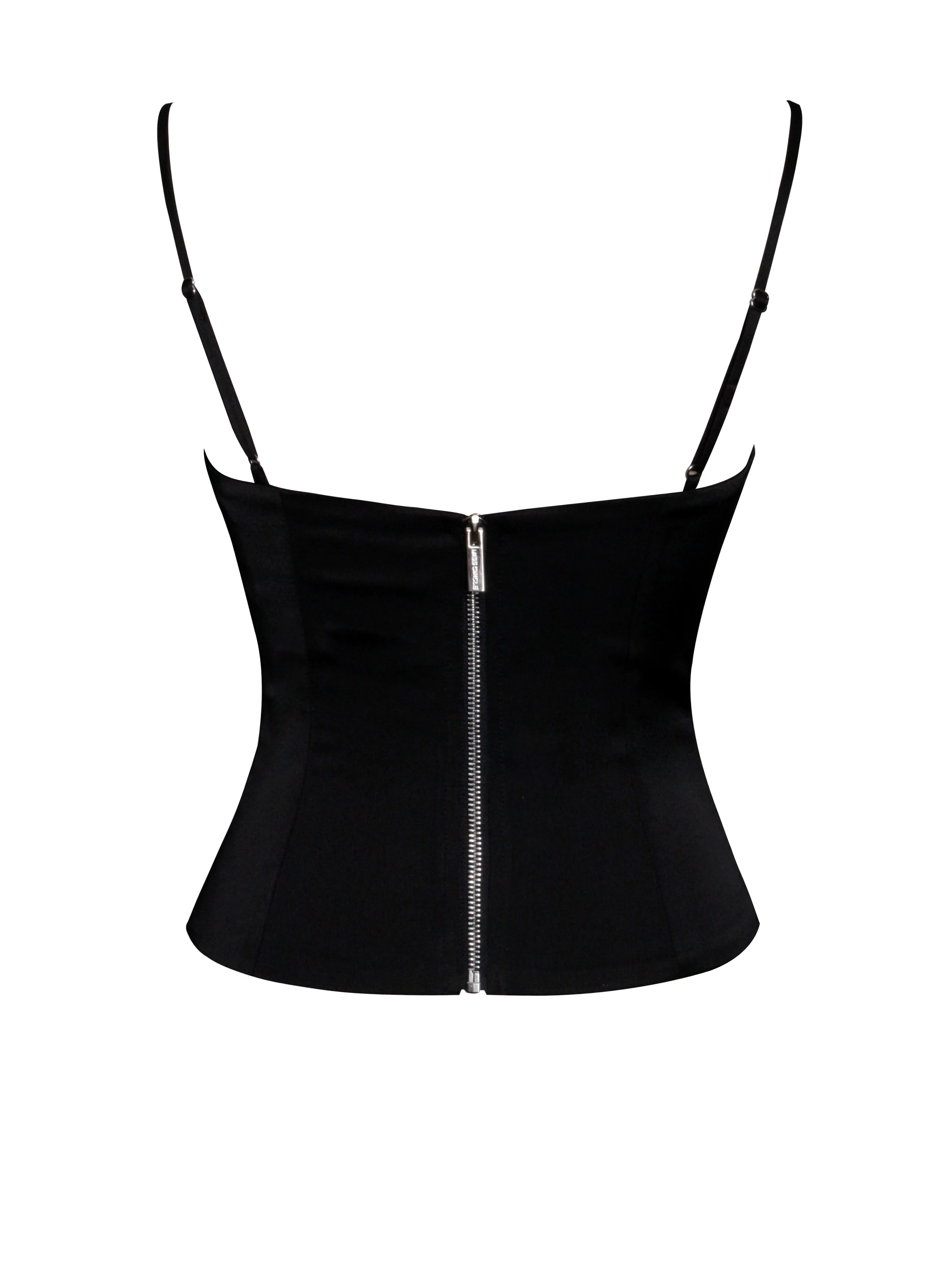 Padma Black Satin Lace Bustier Corset Top - Image 8