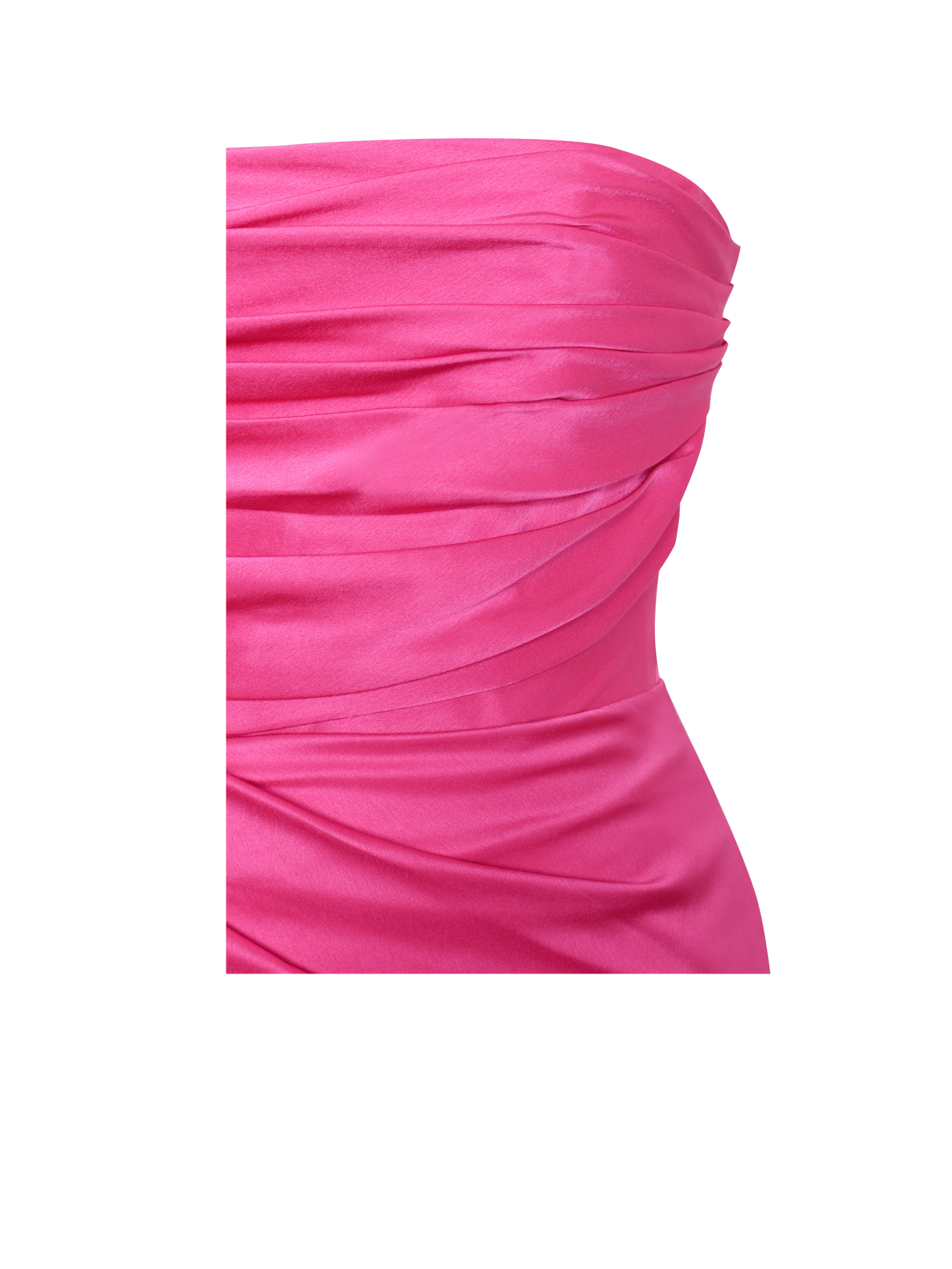 Perrin Fuchsia Pink Feather Dress High Slit Gown - Image 12