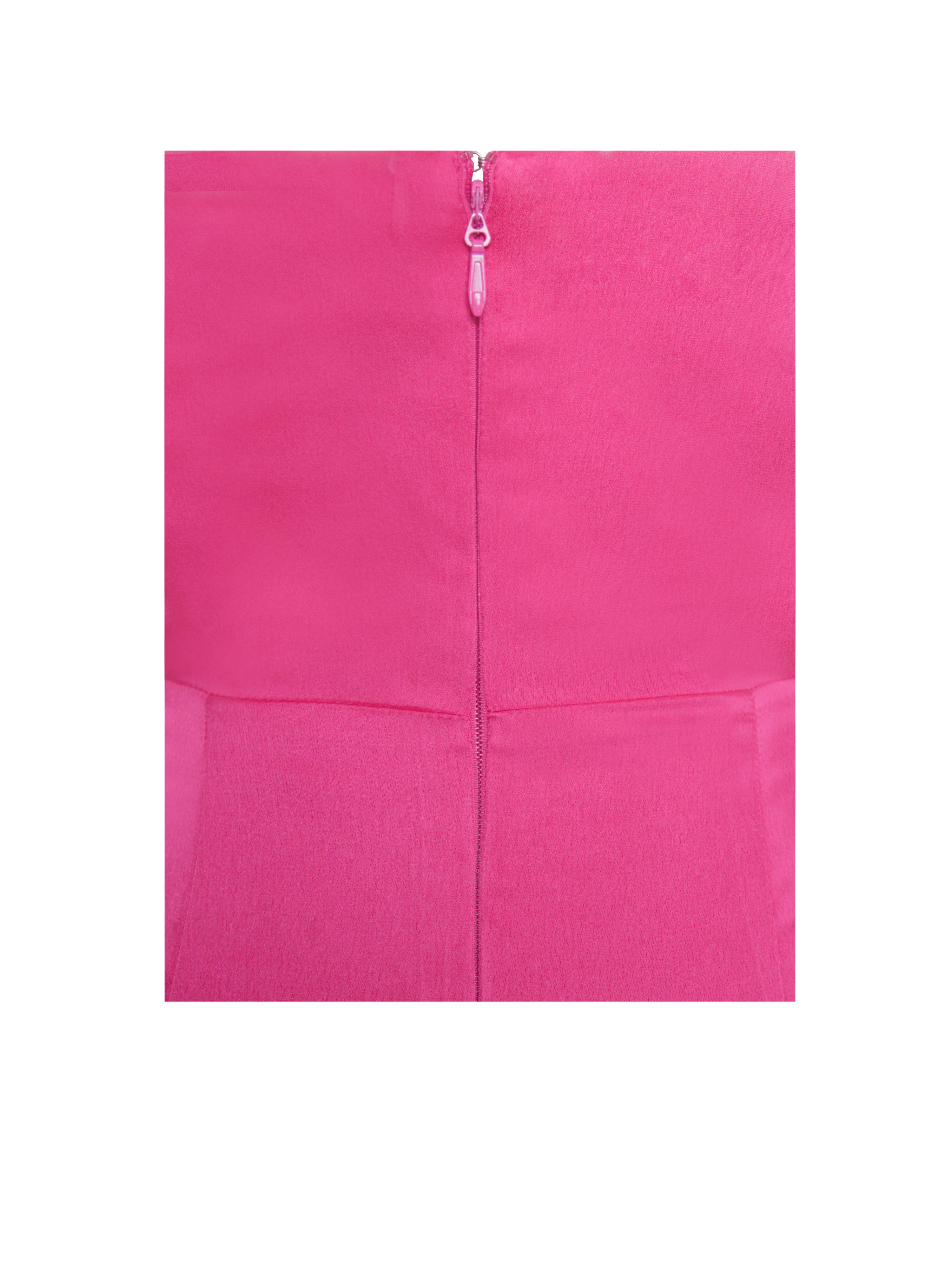 Perrin Fuchsia Pink Feather Dress High Slit Gown - Image 13