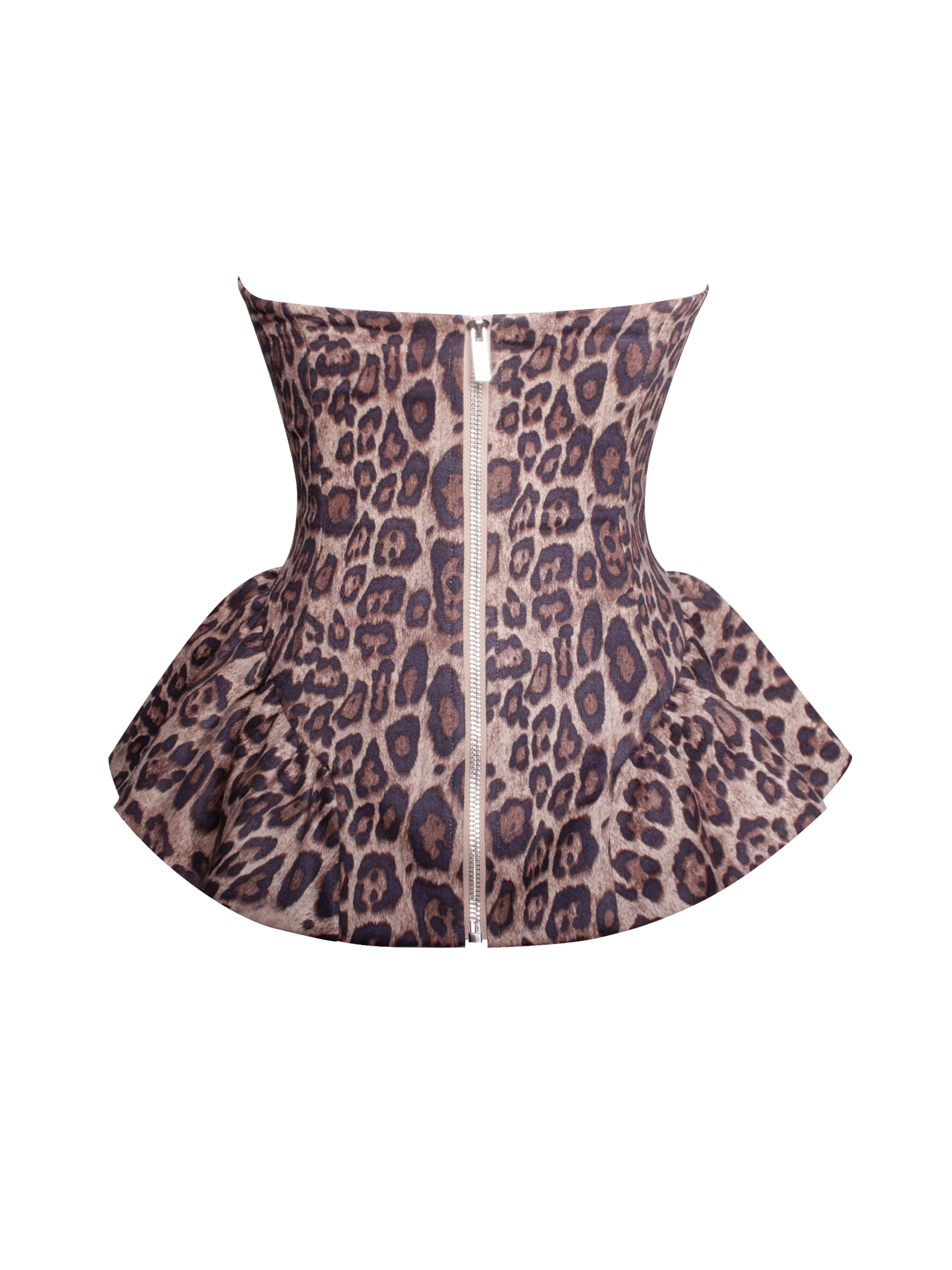 Qiara Cheetah Print Peplum Top with Lace Trim - Image 13