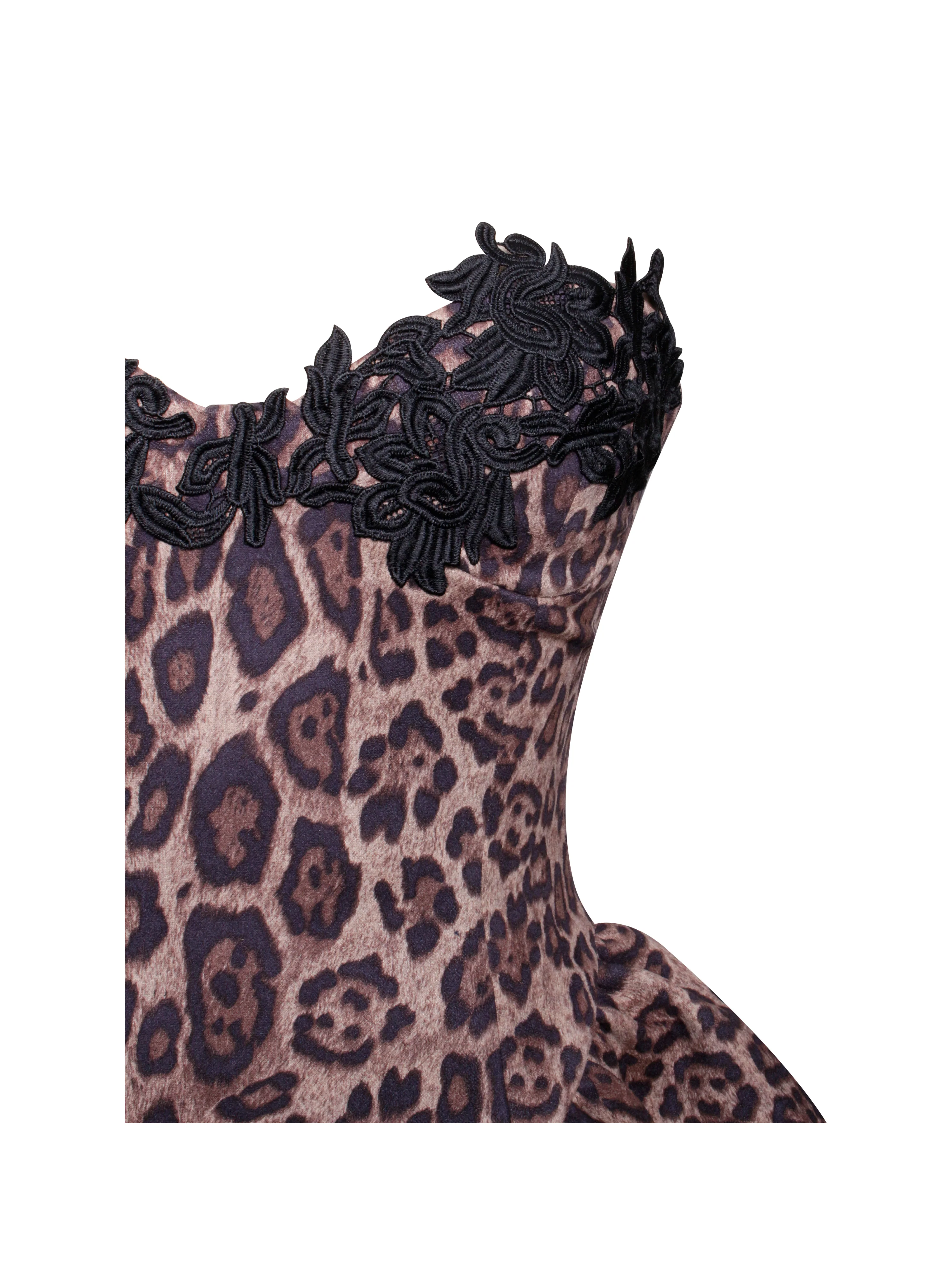Qiara Cheetah Print Peplum Top with Lace Trim - Image 14