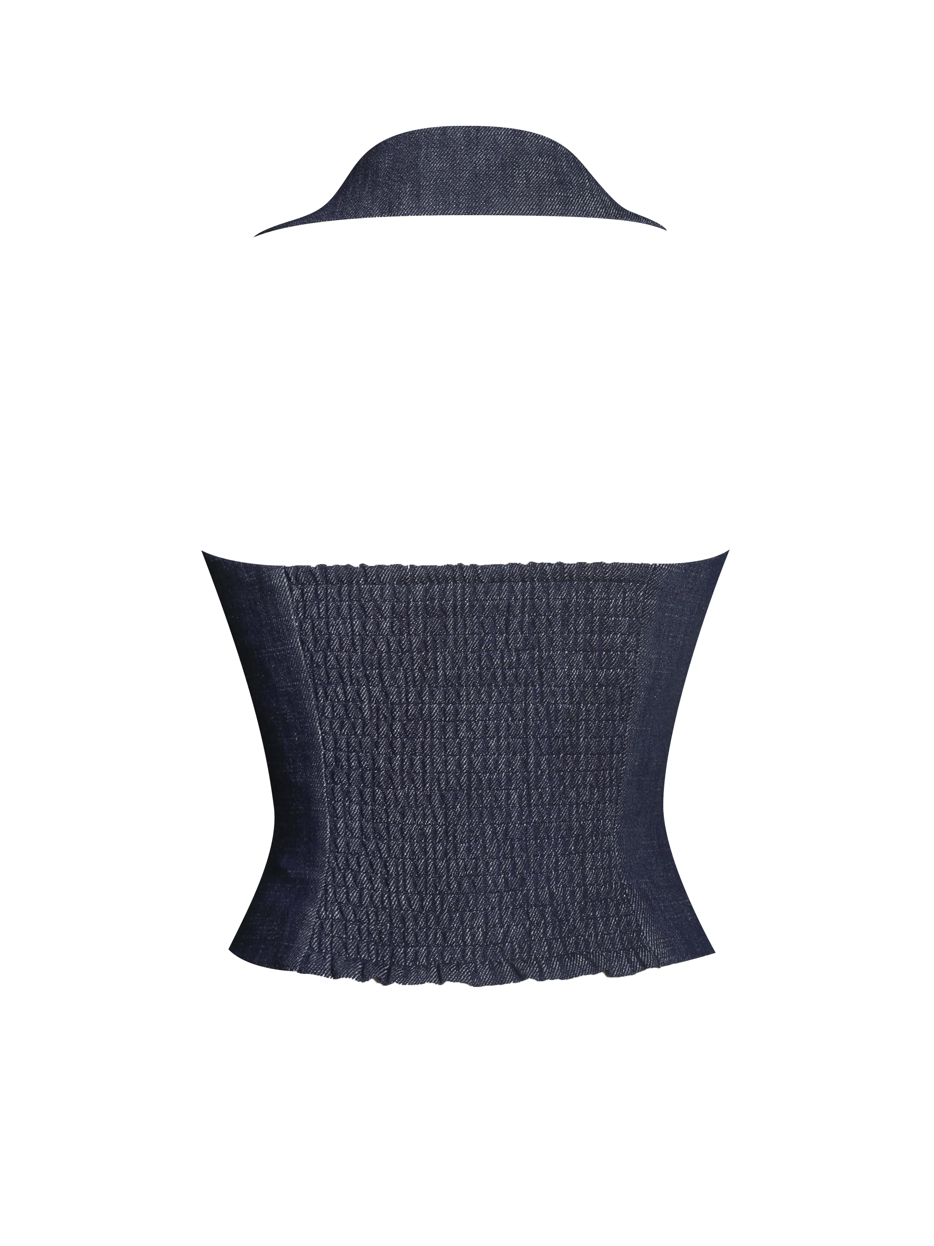 Rafaella Ruched Back Cotton Denim Suit Vest - Image 13