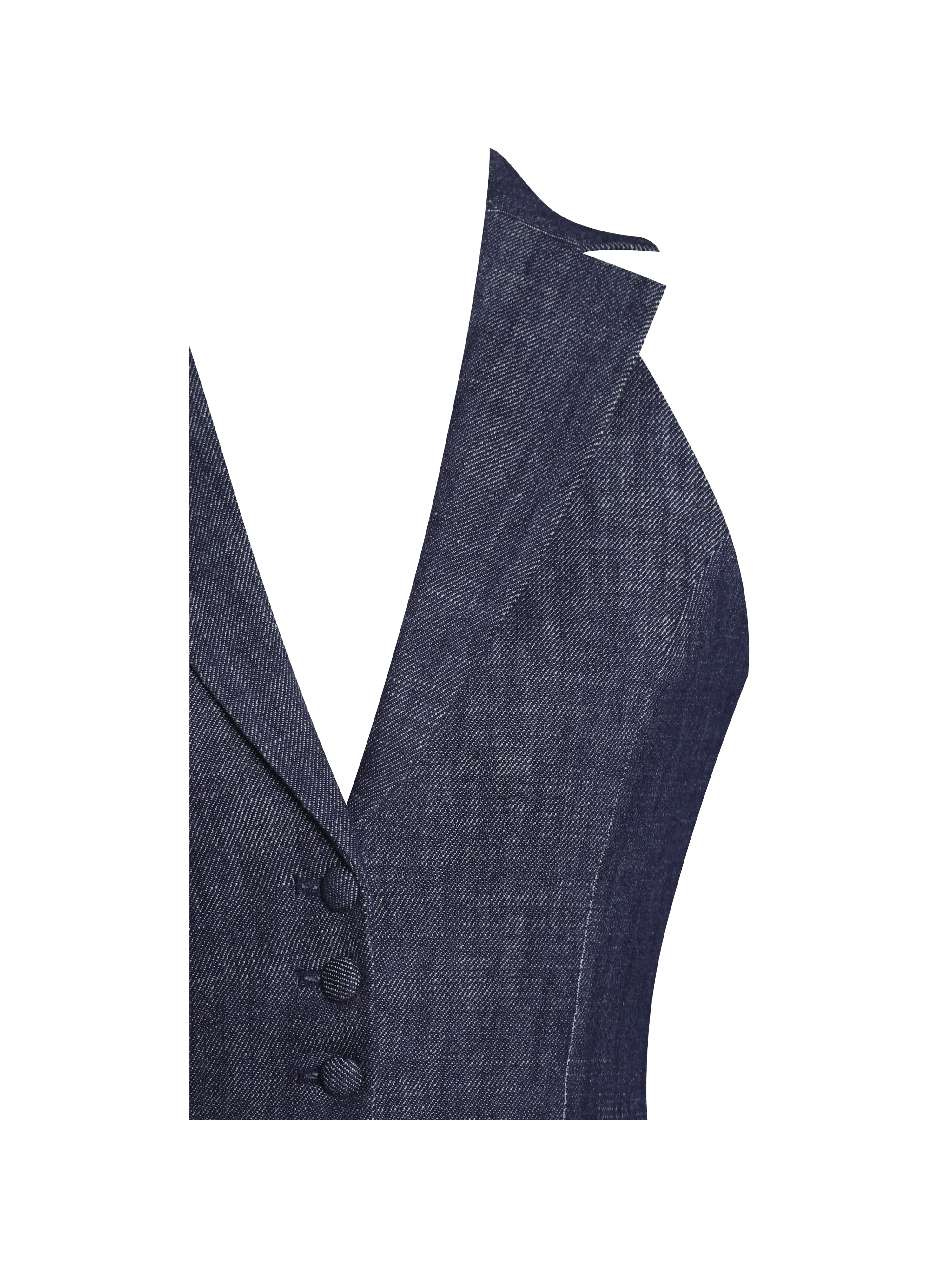 Rafaella Ruched Back Cotton Denim Suit Vest - Image 14