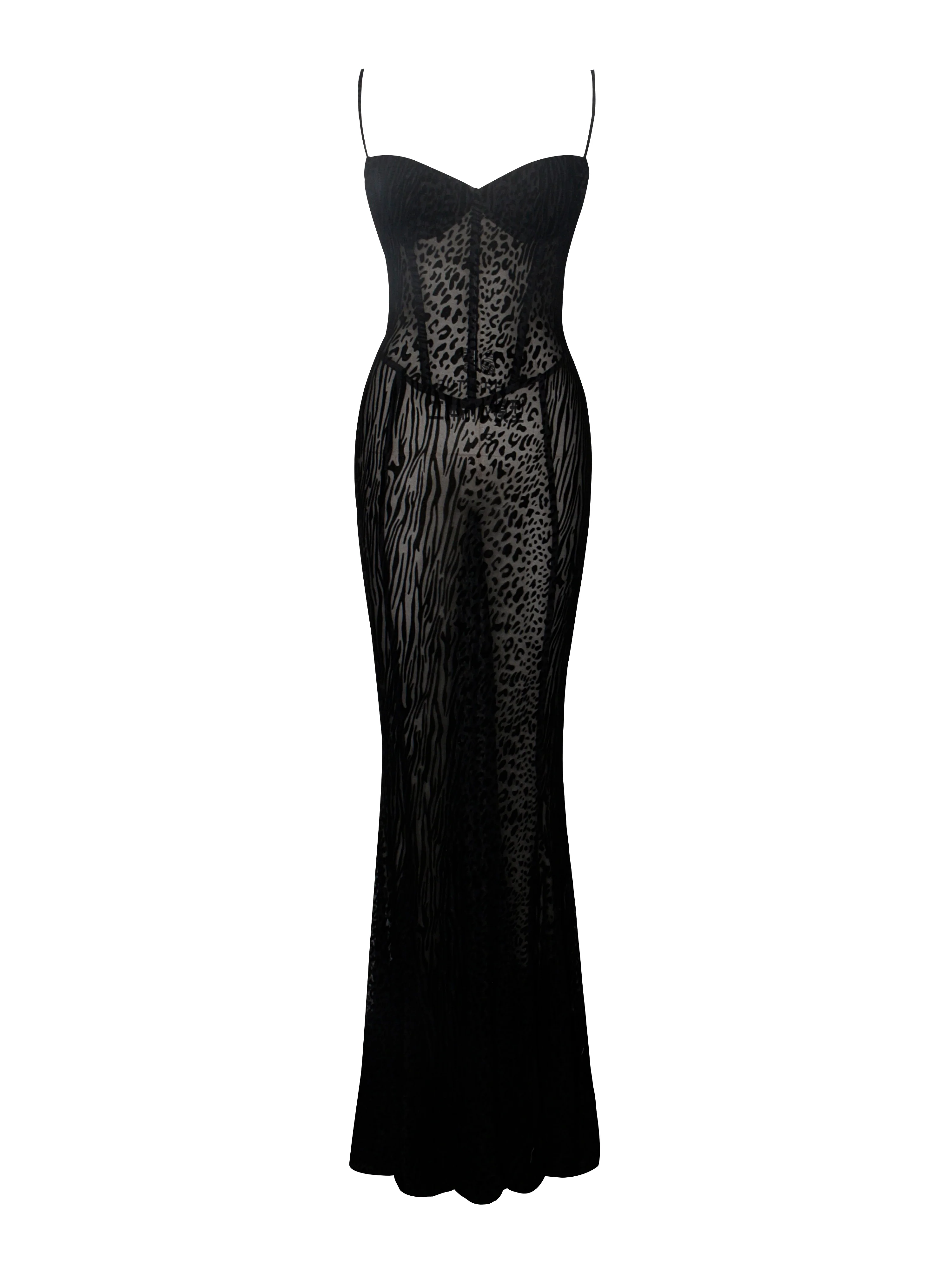 Ulani Black Burnout Velvet Detail Mesh Maxi Dress - Image 11
