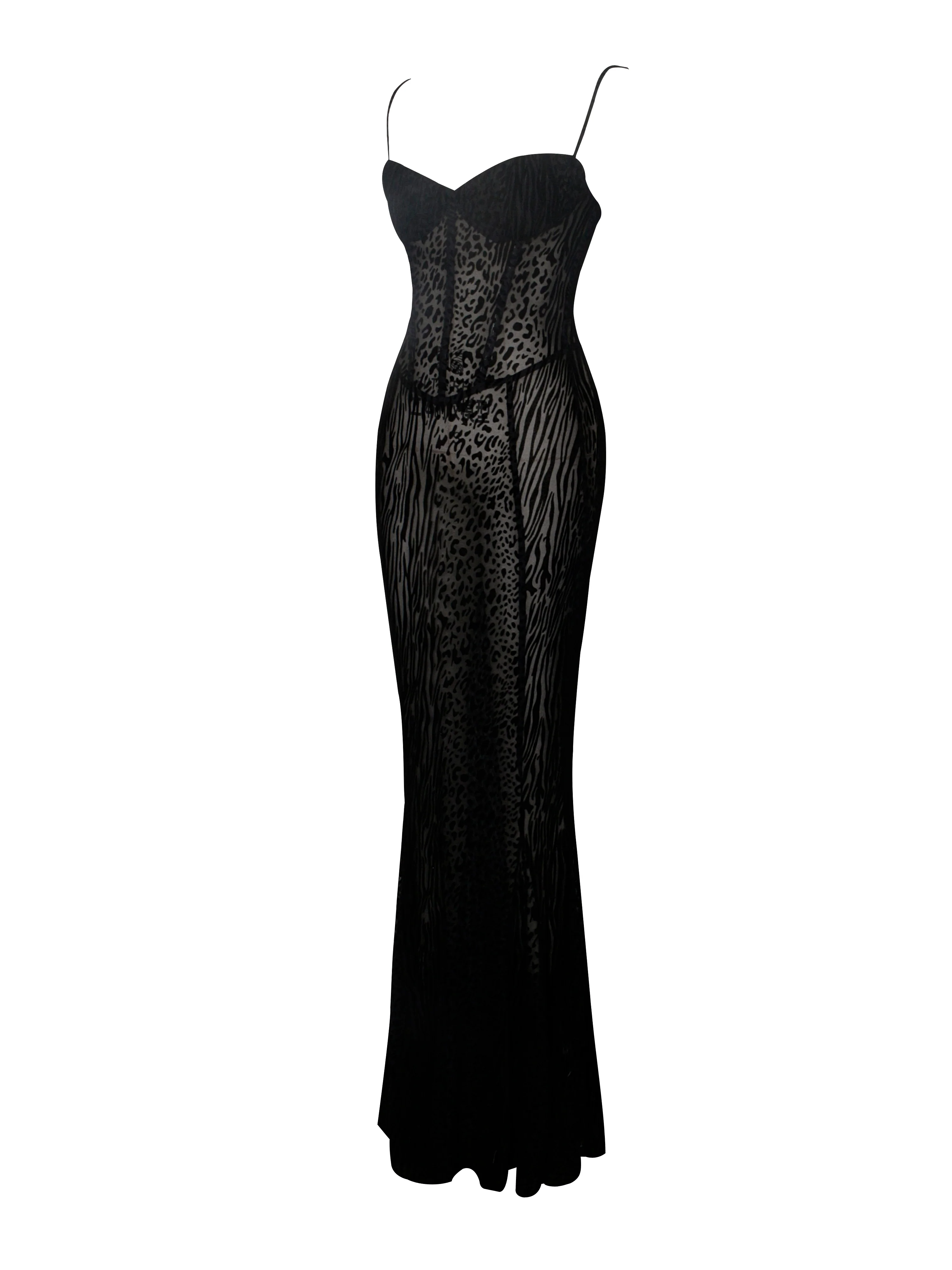 Ulani Black Burnout Velvet Detail Mesh Maxi Dress - Image 12