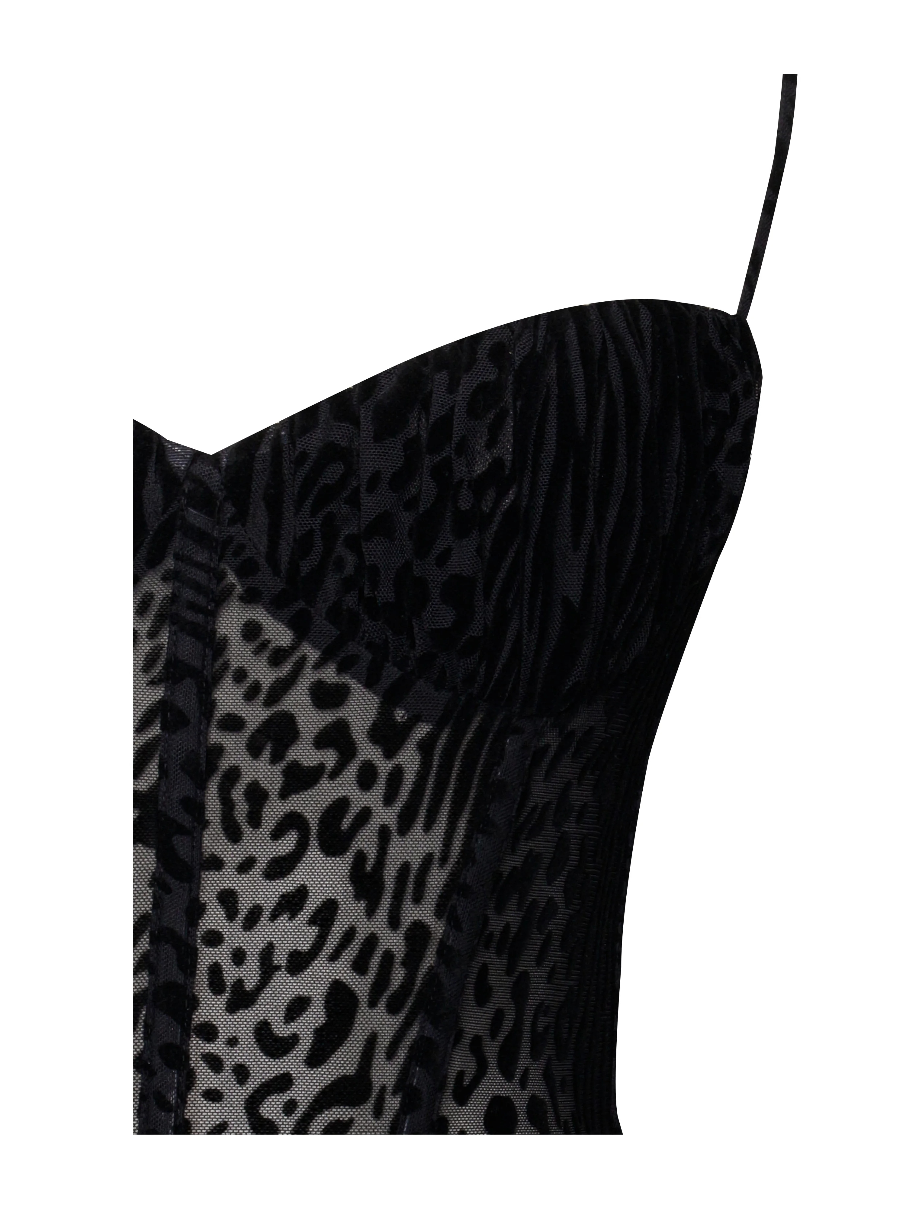 Ulani Black Burnout Velvet Detail Mesh Maxi Dress - Image 14