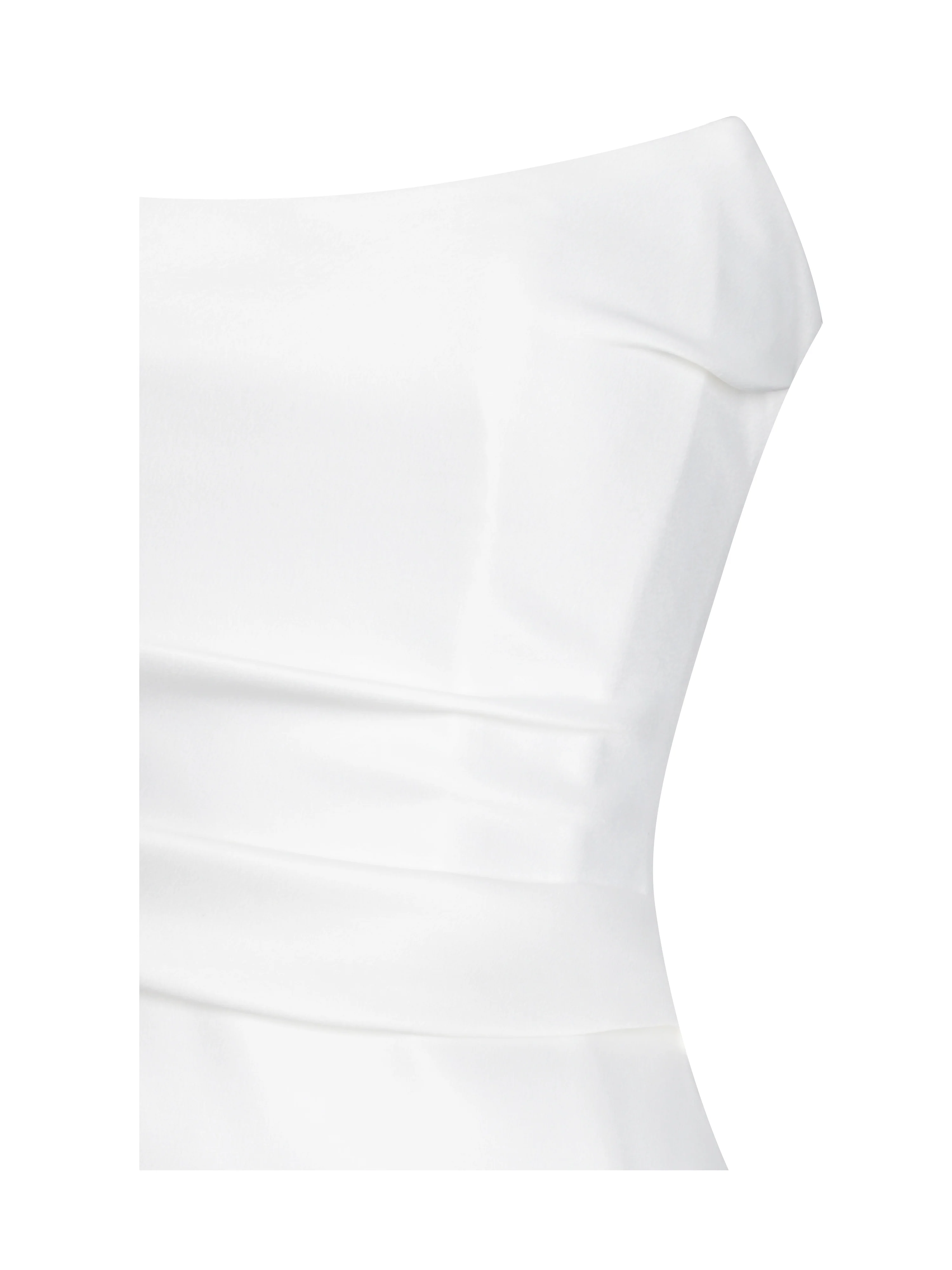 Umay White Drop Waist Satin Corset Bridal Gown - Image 22