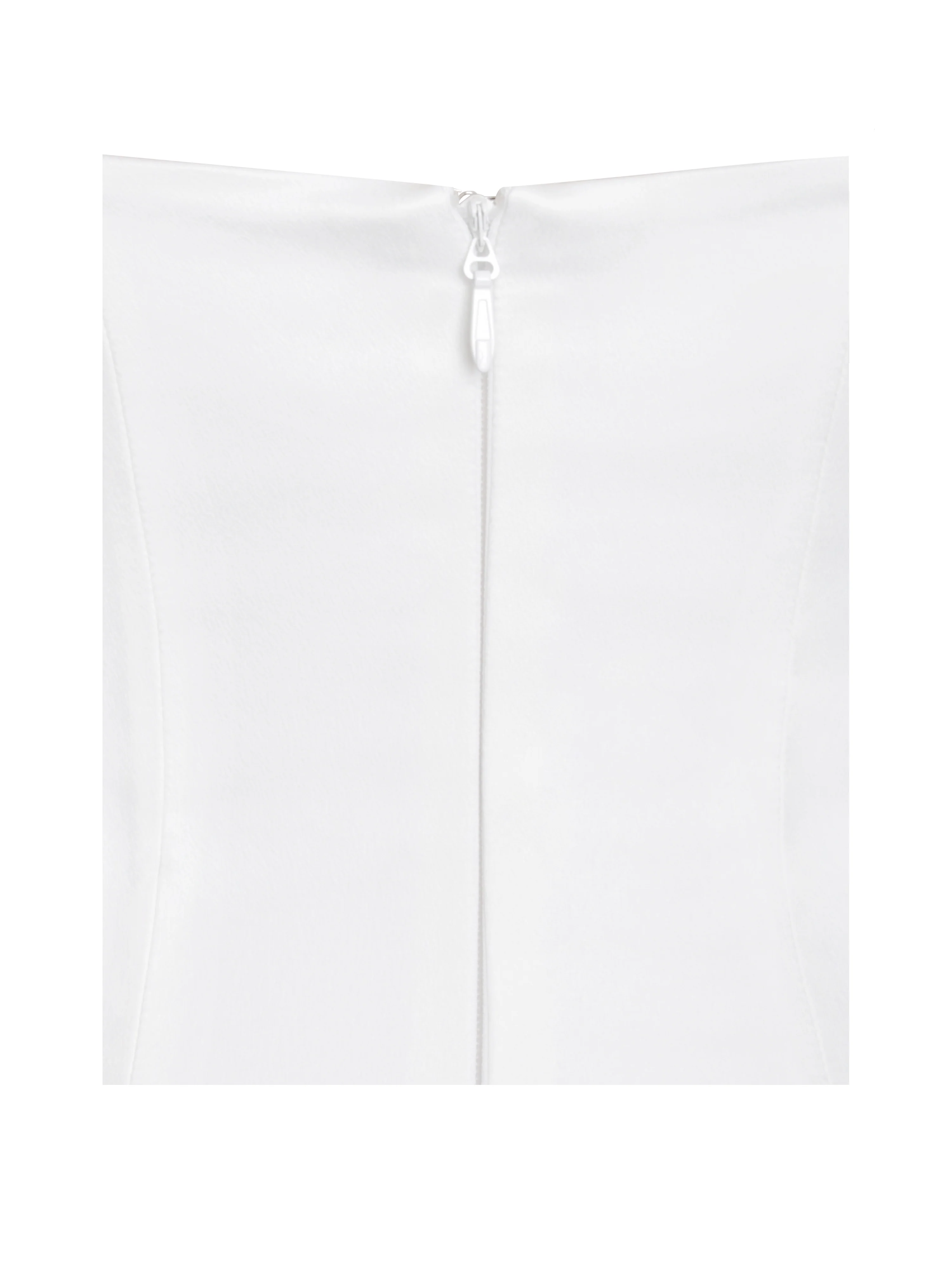 Umay White Drop Waist Satin Corset Bridal Gown - Image 24