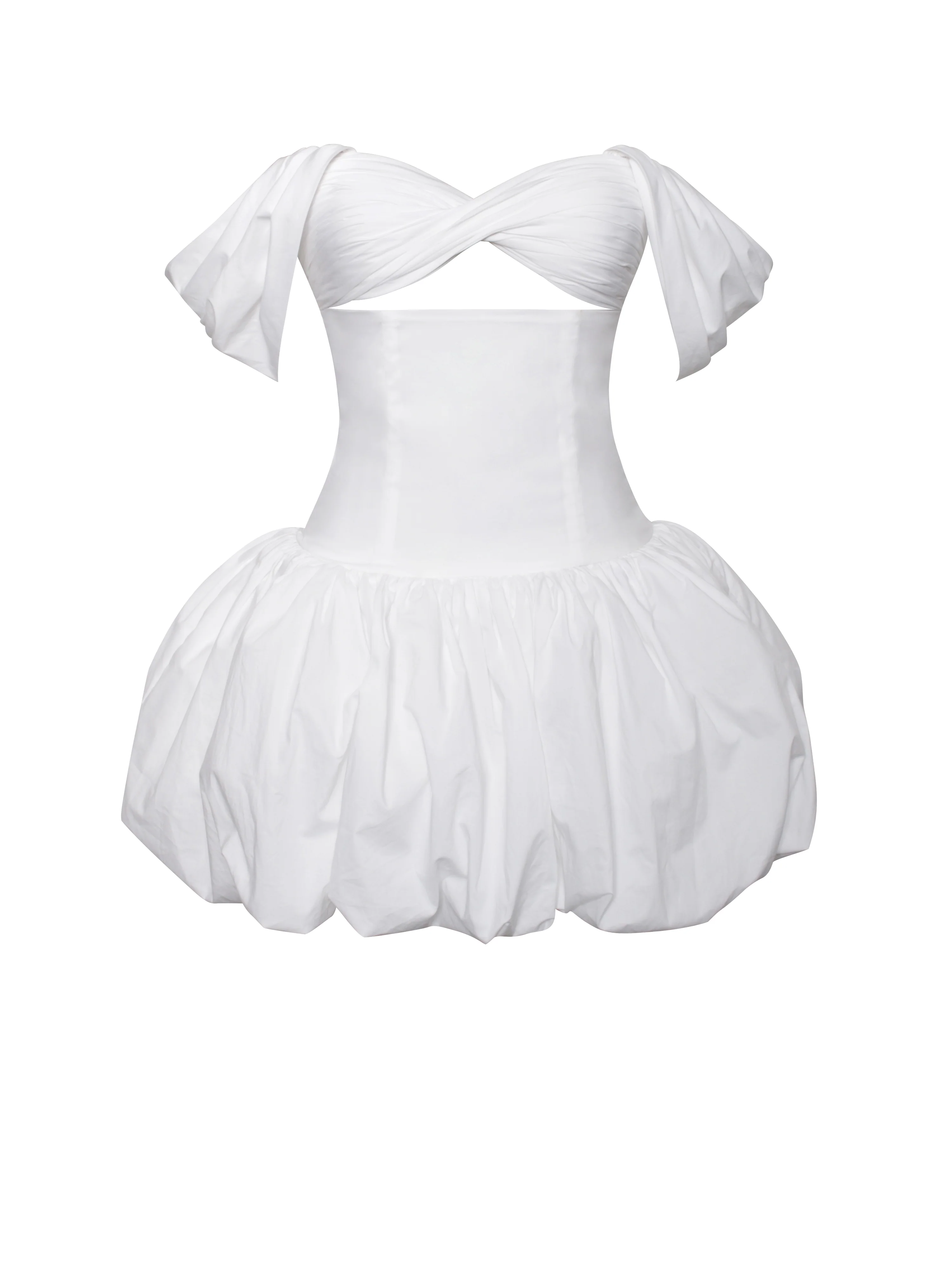 Umika White Bubble Hem Mini Dress - Image 10