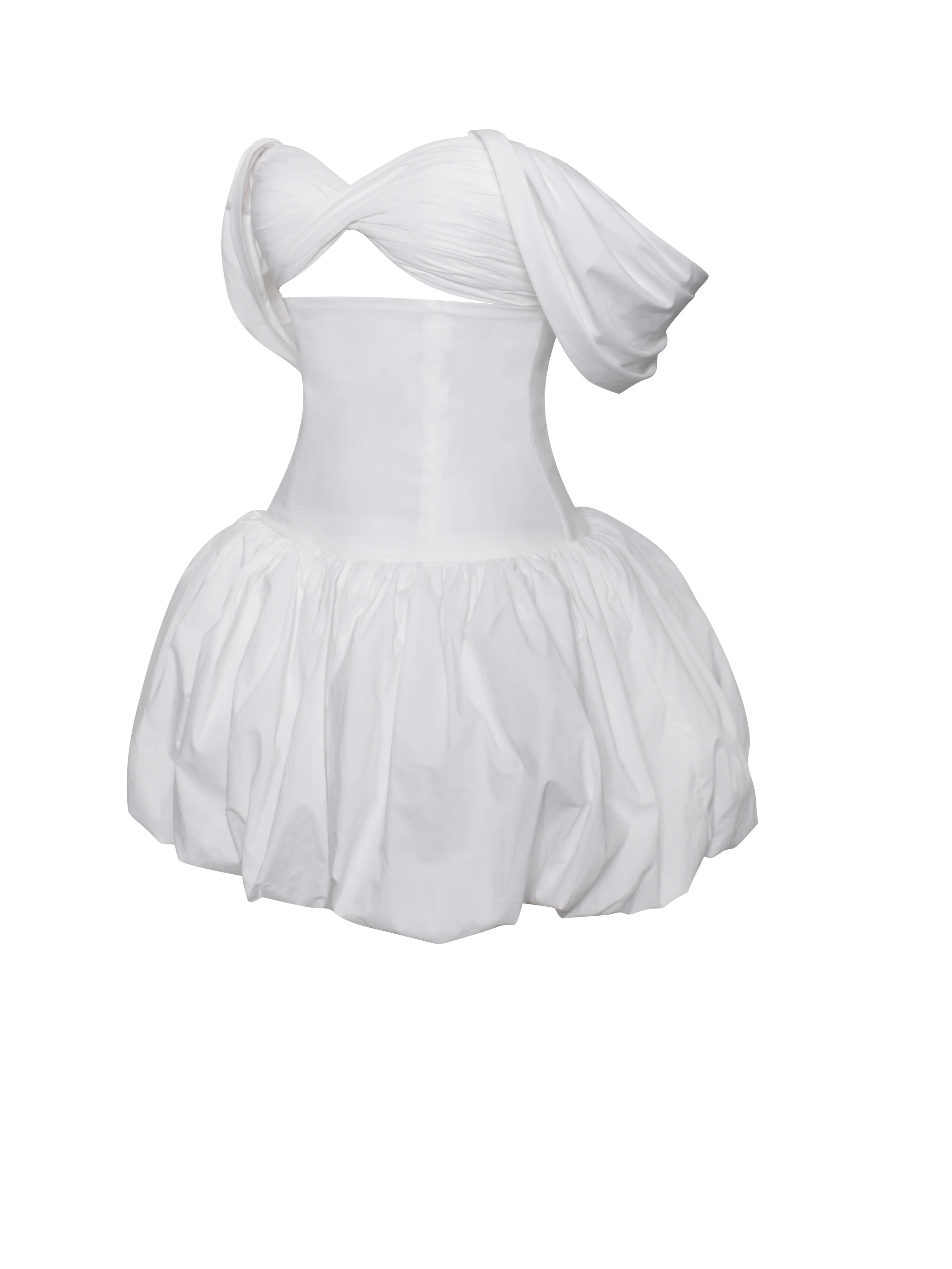 Umika White Bubble Hem Mini Dress - Image 11